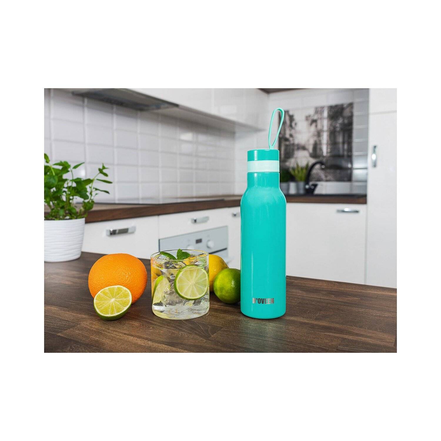 Glänzende Edelstahl Thermoflasche | 500 ml, Grün