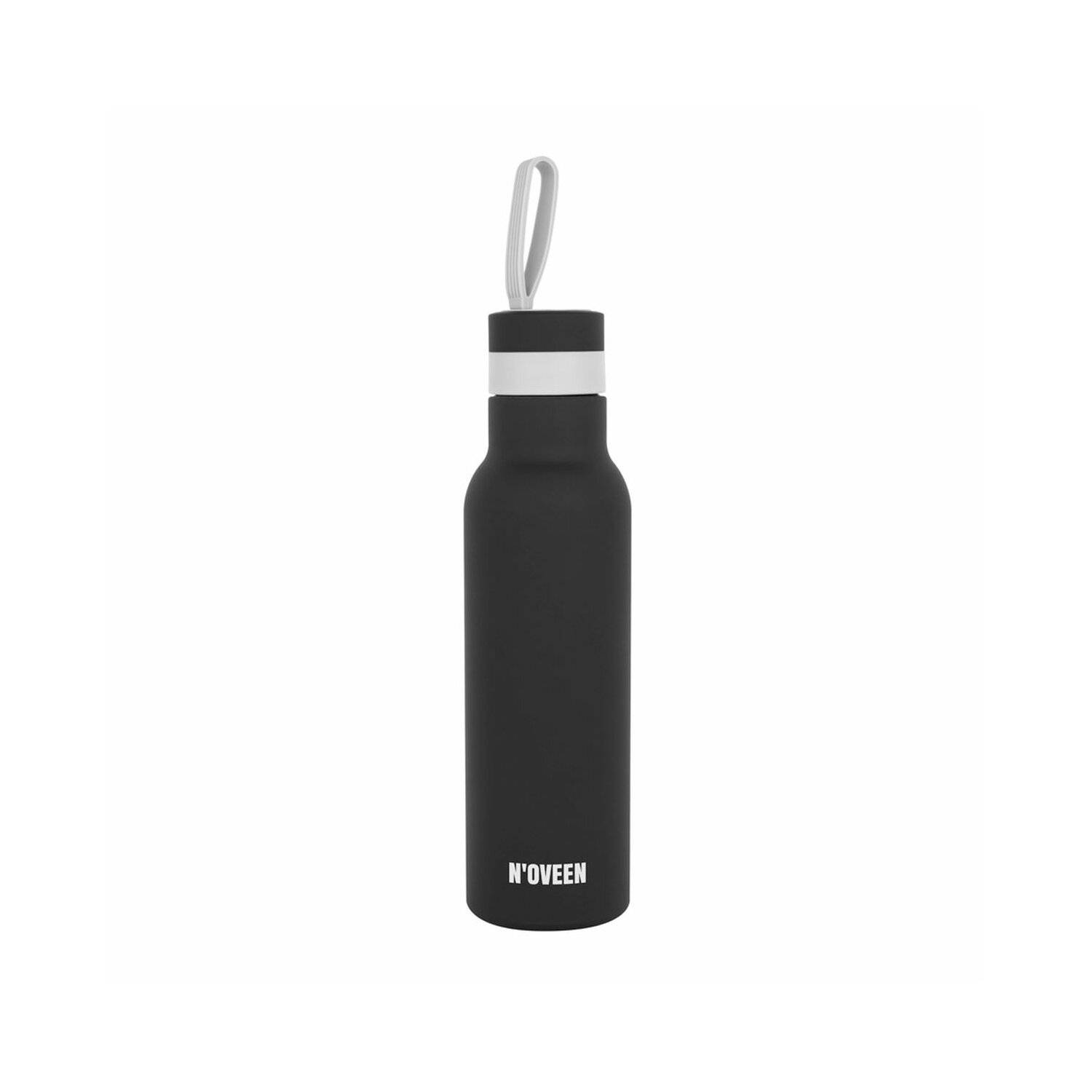 Satin Edelstahl Thermoflasche | 500 ml, Schwarz