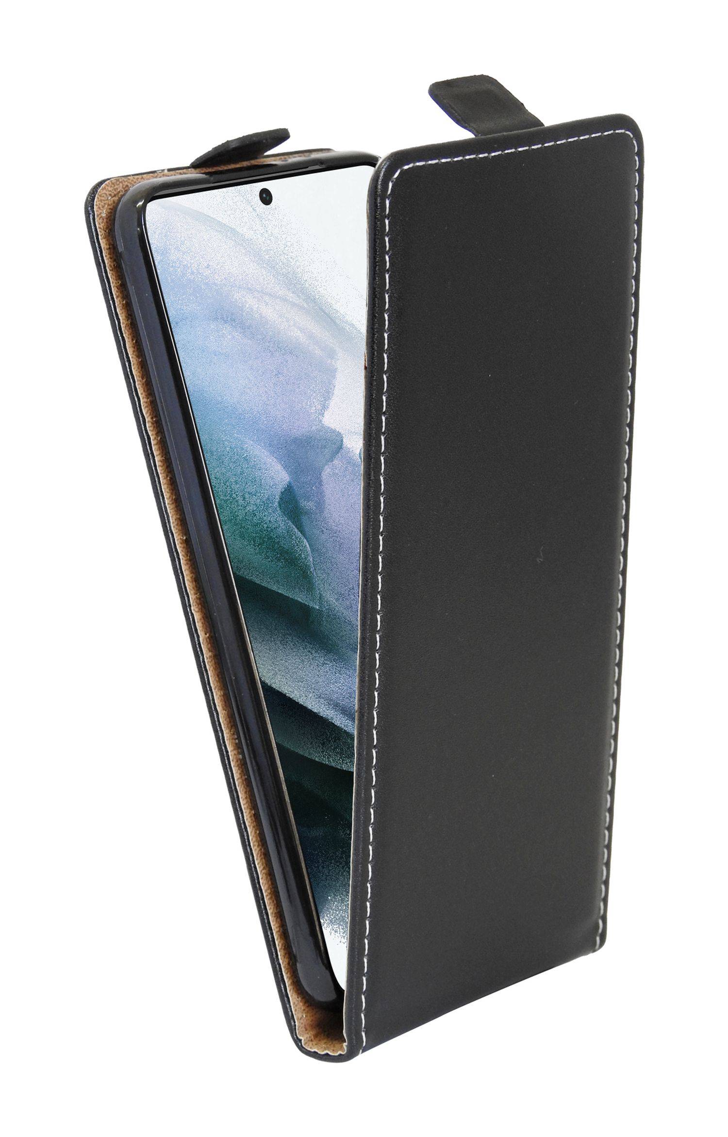 Flip Case kompatibel mit Xiaomi 12 Lite vertikal aufklappbar Schutzhülle Hülle Schwarz