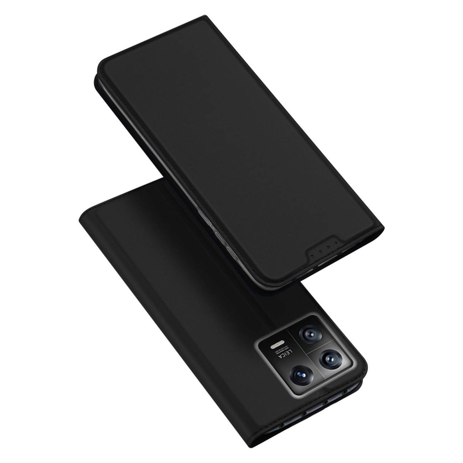 Buch Tasche kompatibel mit Xiaomi 13 Pro Hülle Etui Brieftasche Schutzhülle mit Standfunktion, Kartenfach Schwarz