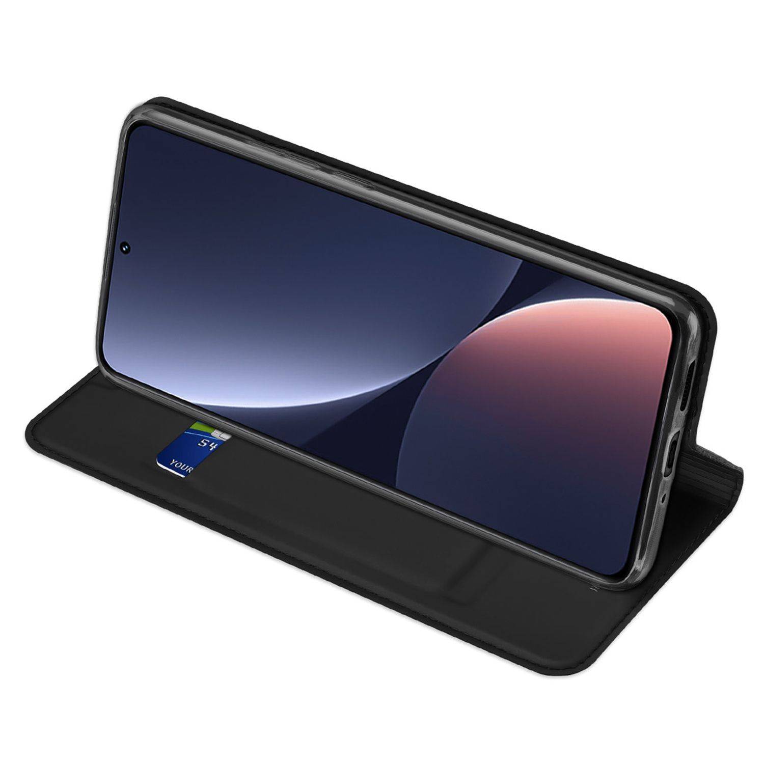 Buch Tasche kompatibel mit Xiaomi 13 Pro Hülle Etui Brieftasche Schutzhülle mit Standfunktion, Kartenfach Schwarz
