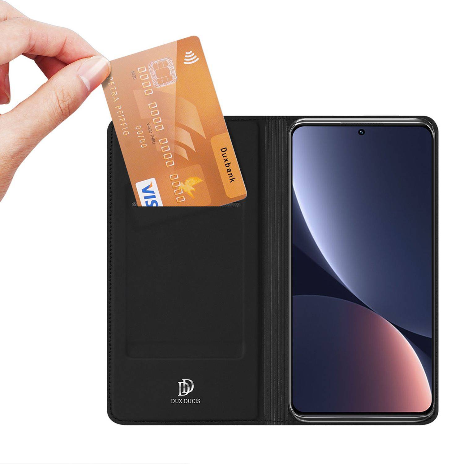 Buch Tasche kompatibel mit Xiaomi 13 Pro Hülle Etui Brieftasche Schutzhülle mit Standfunktion, Kartenfach Schwarz