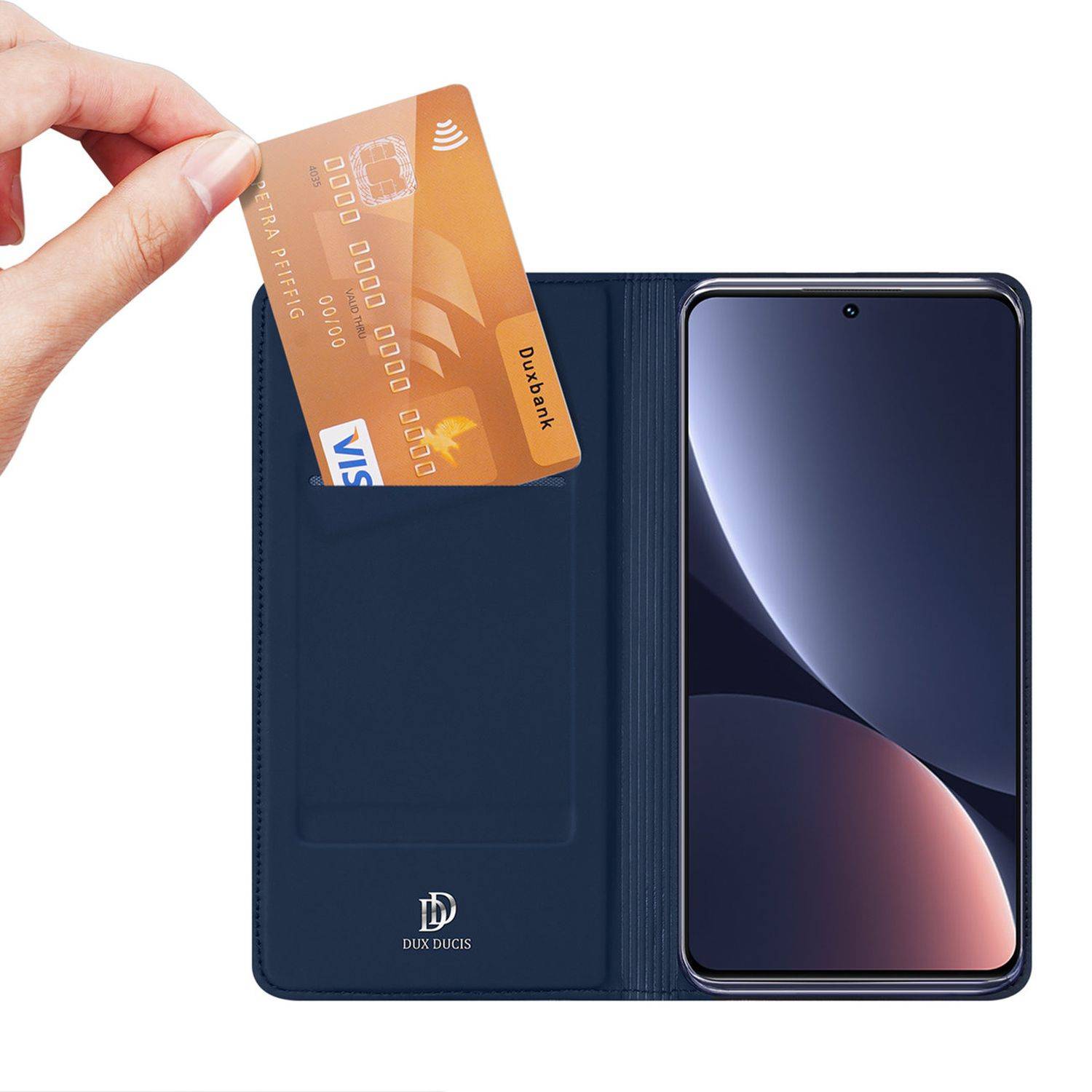 Buch Tasche kompatibel mit Xiaomi 13 Pro Hülle Etui Brieftasche Schutzhülle mit Standfunktion, Kartenfach Blau