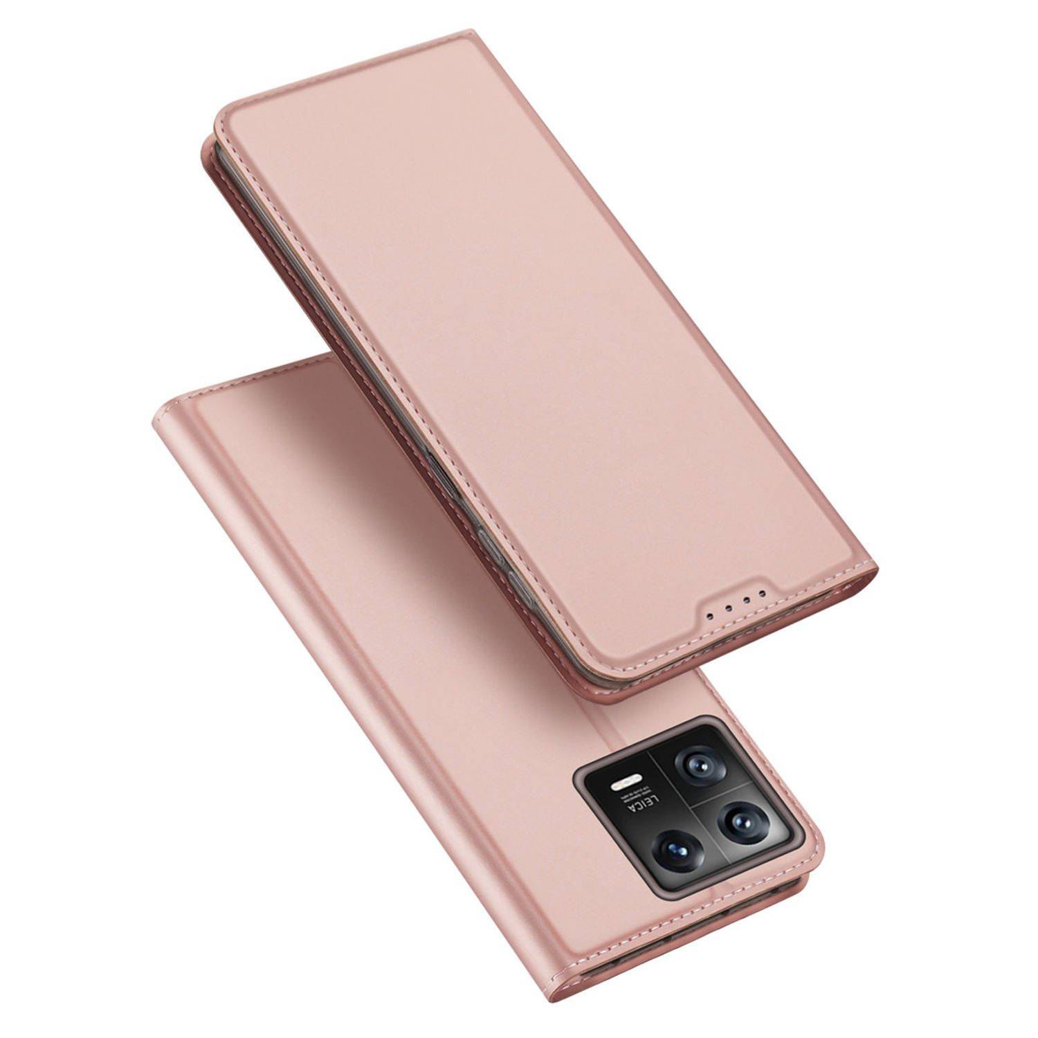 Buch Tasche kompatibel mit Xiaomi 13 Pro Hülle Etui Brieftasche Schutzhülle mit Standfunktion, Kartenfach Rosa