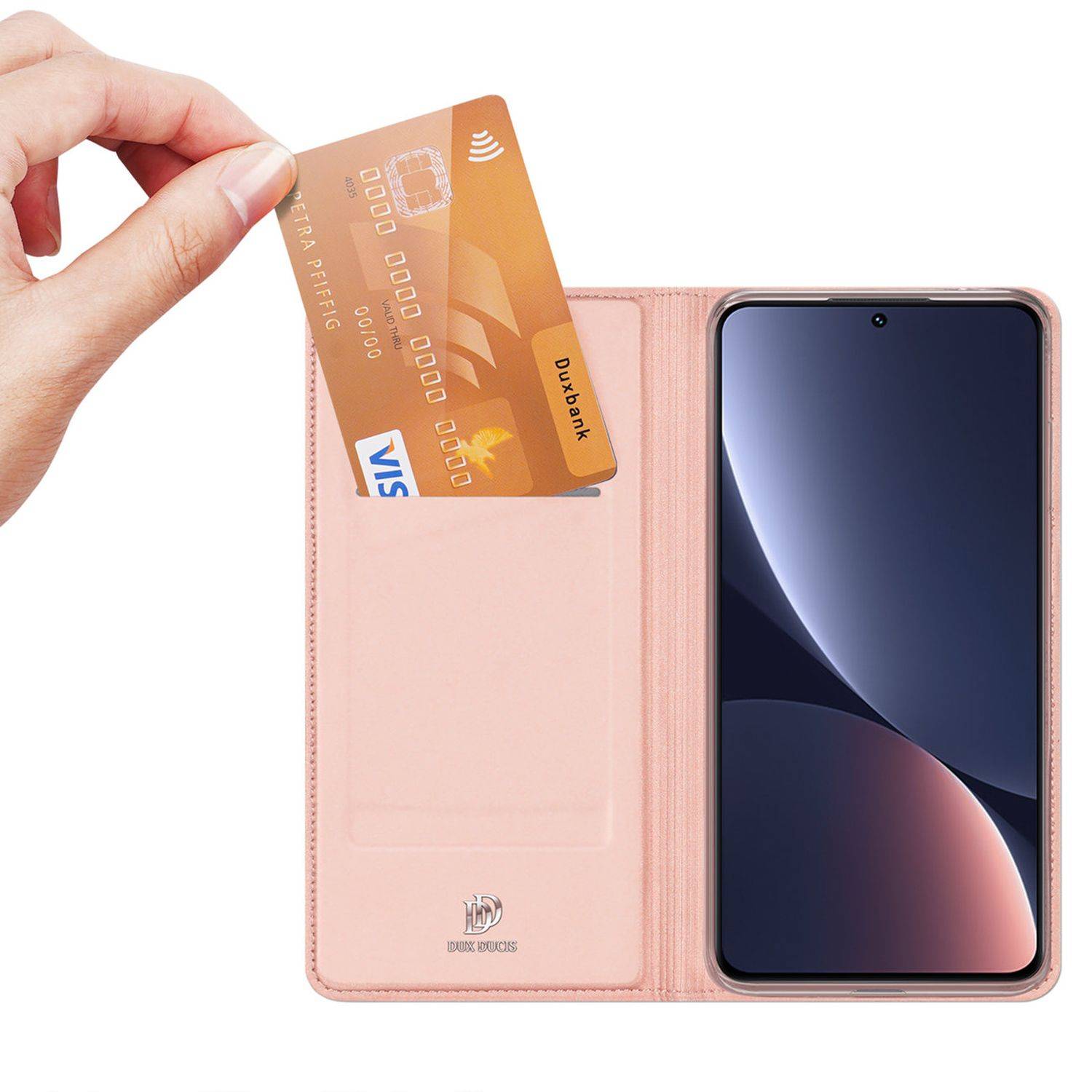 Buch Tasche kompatibel mit Xiaomi 13 Pro Hülle Etui Brieftasche Schutzhülle mit Standfunktion, Kartenfach Rosa