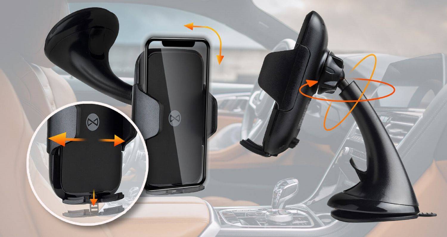 Forever U-17 10W induktive Autohalterung KFZ-Halterung Induktionsladegerät KFZ-Ladegerät Handy-Halterung Schwarz