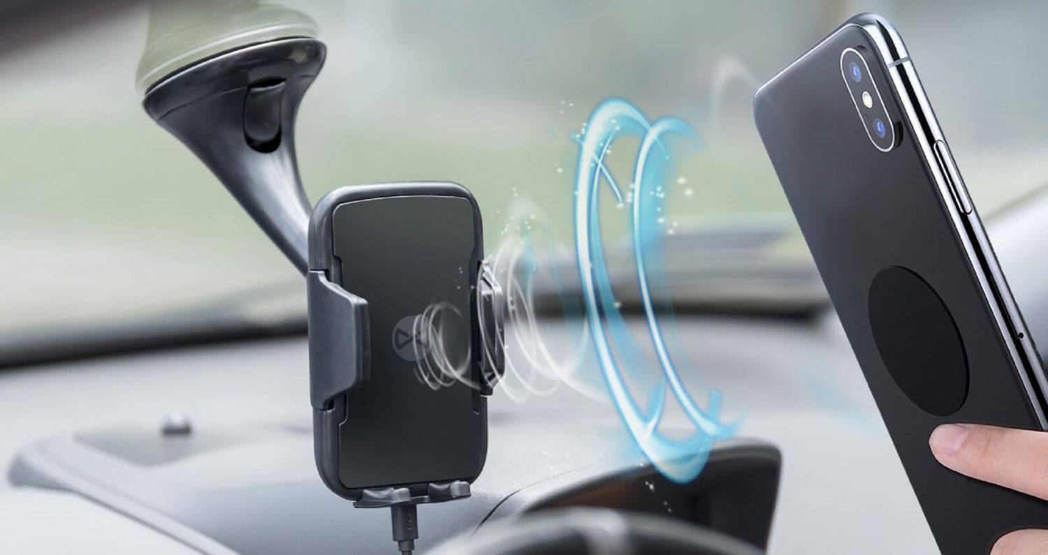 Forever U-17 10W induktive Autohalterung KFZ-Halterung Induktionsladegerät KFZ-Ladegerät Handy-Halterung Schwarz