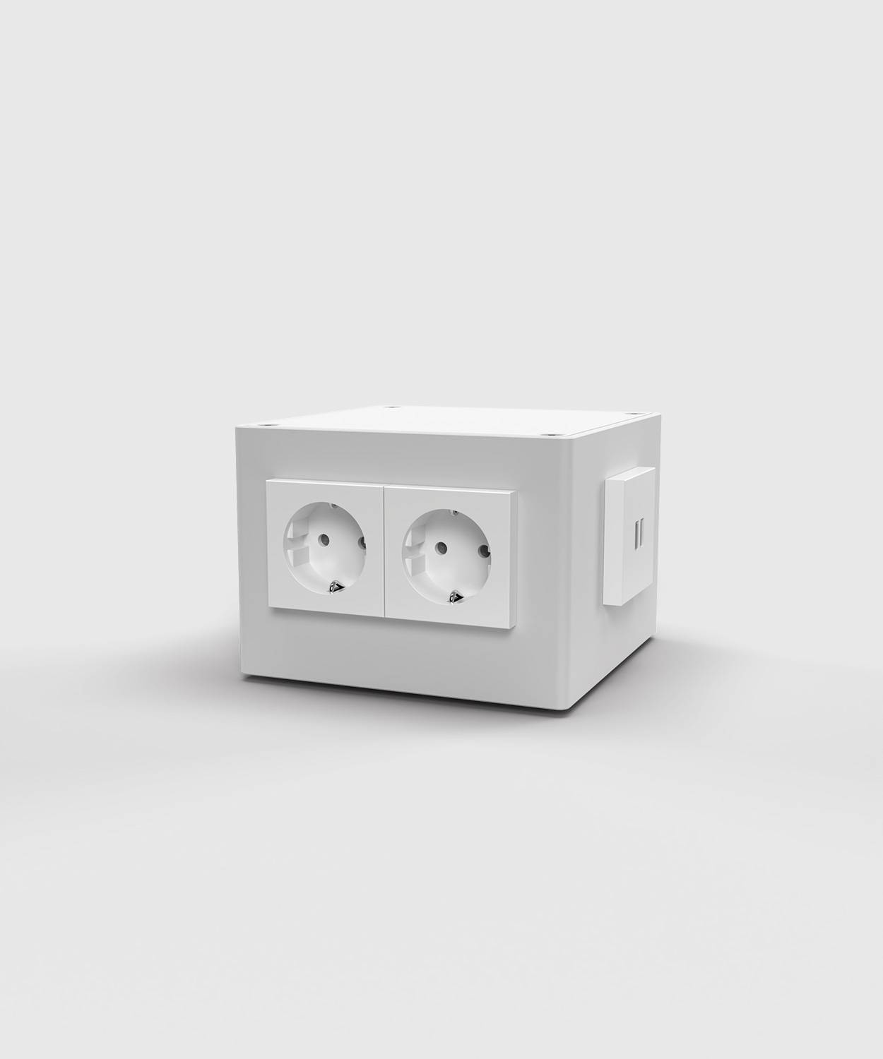 Aufbodentank 1206; 4x Schuko, 2x USB-Laden 2-fach (Zuleitung unten)