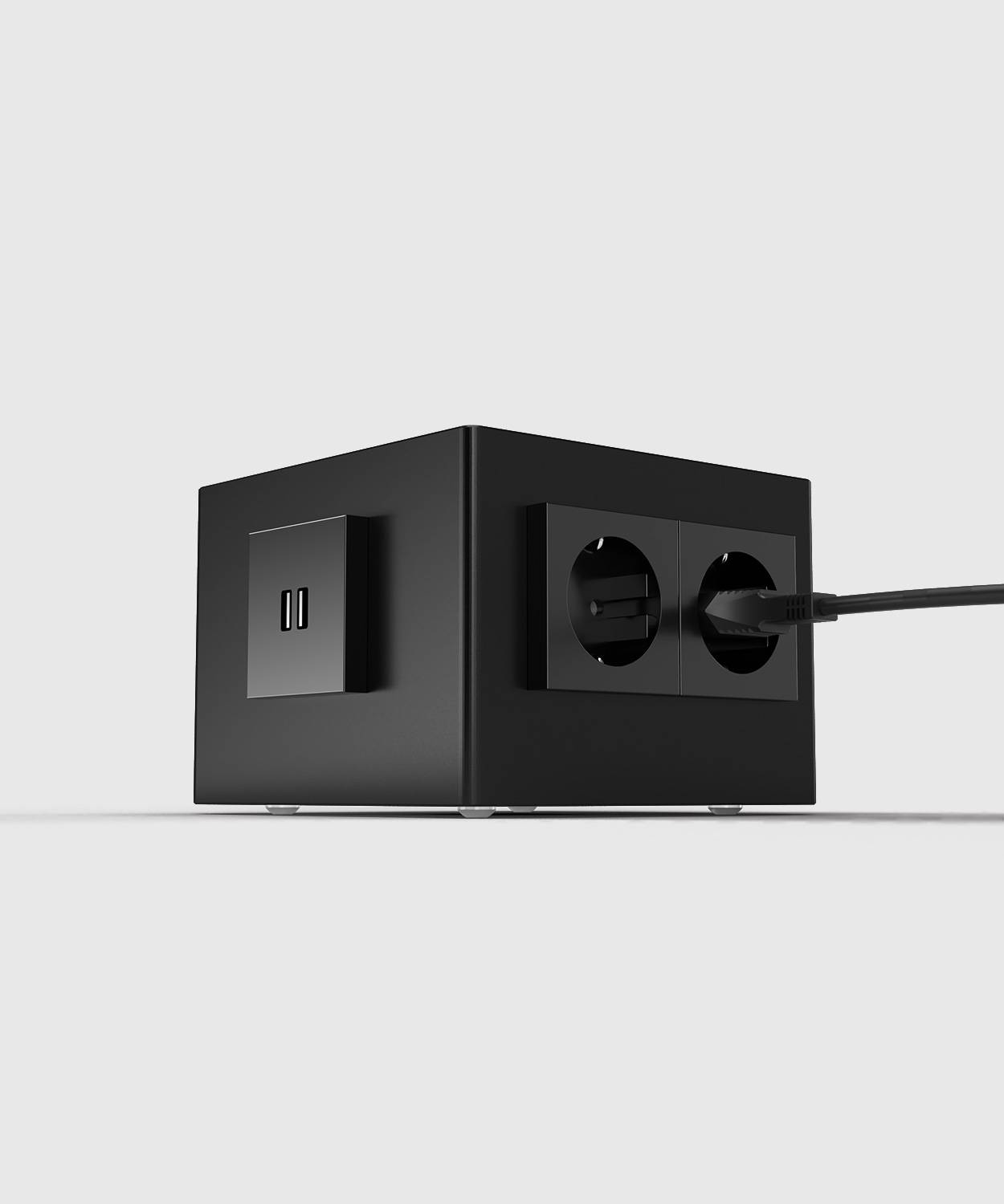 Aufbodentank 1206; 4x Schuko, 2x USB-Laden 2-fach (Zuleitung unten)