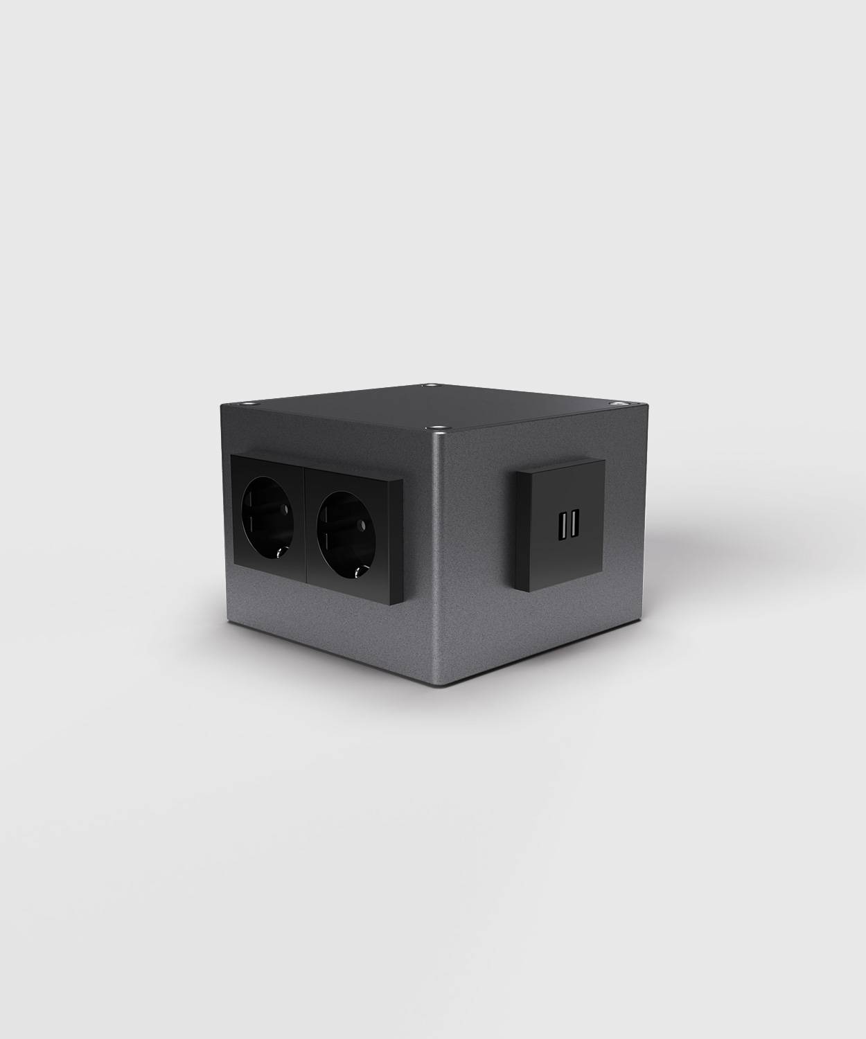 Aufbodentank 1206; 4x Schuko, 2x USB-Laden 2-fach (Zuleitung unten)