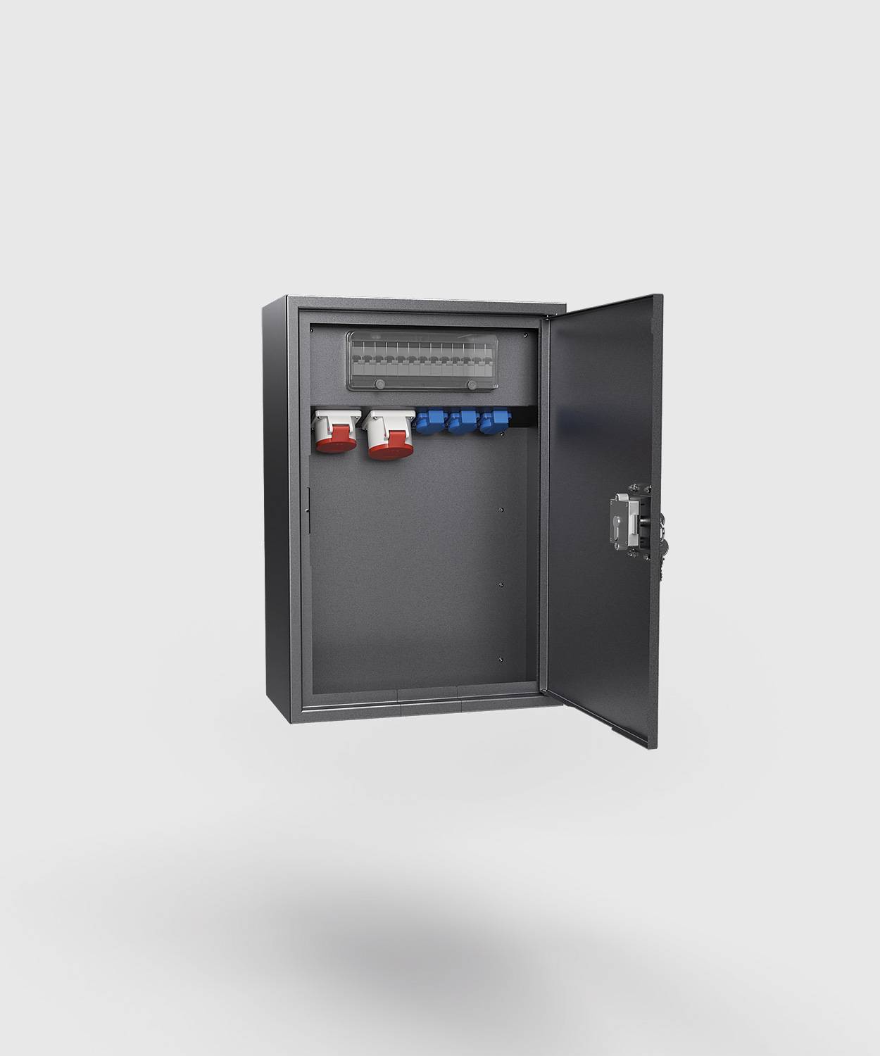 Wandsteckdose/ -verteiler 5623E; 1x 5/32A, 1x 5/16A, 3x Schuko, RAL