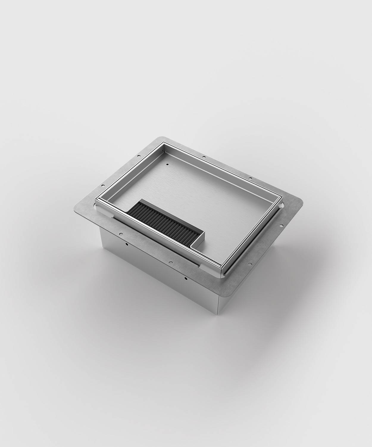 Bodensteckdose/ Bodentank 8904H; 3x Schuko, 1x RJ45 2fach,