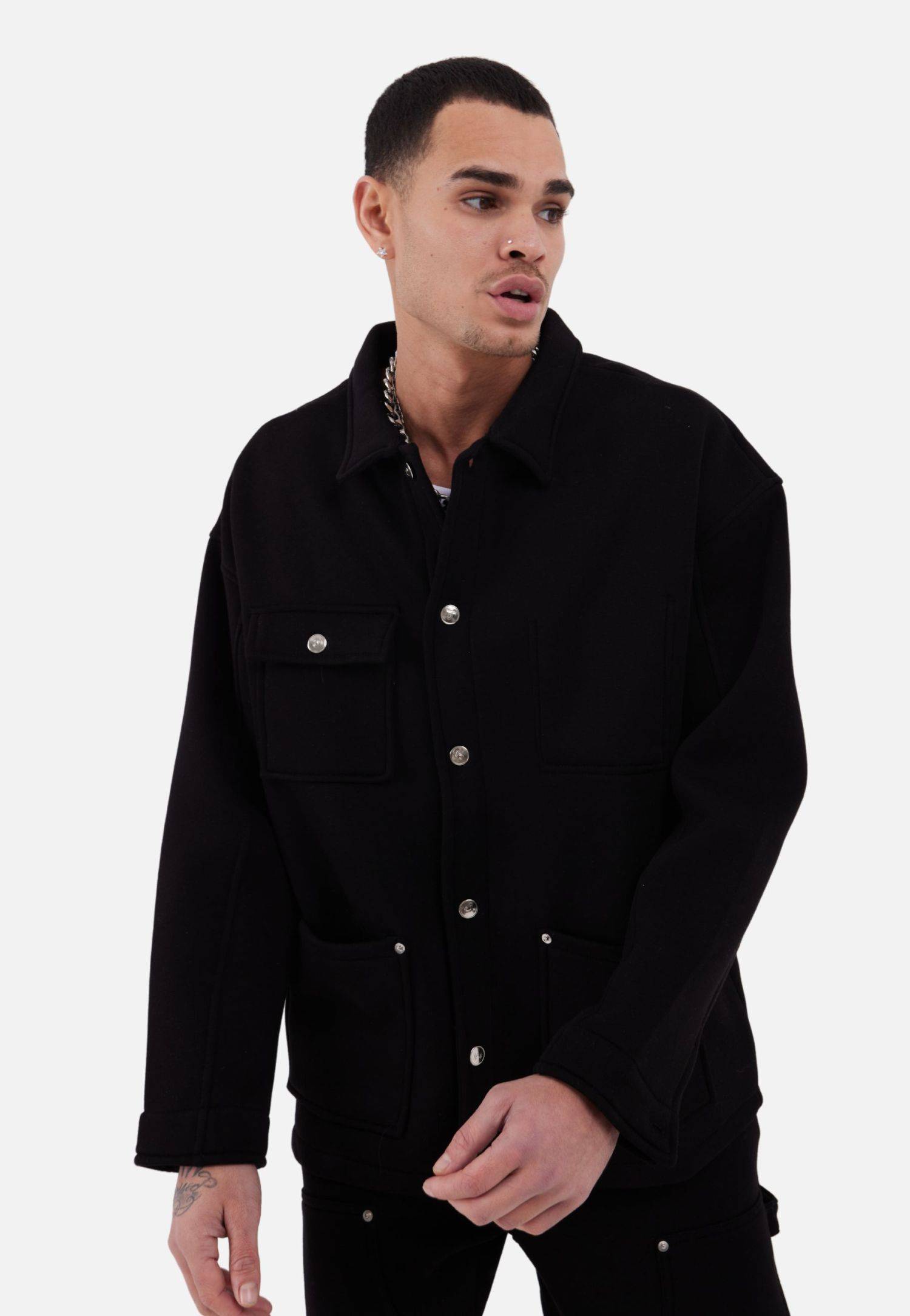 Jacke Jogginghose Set Oversize Jogger Hemdjacke M Schwarz