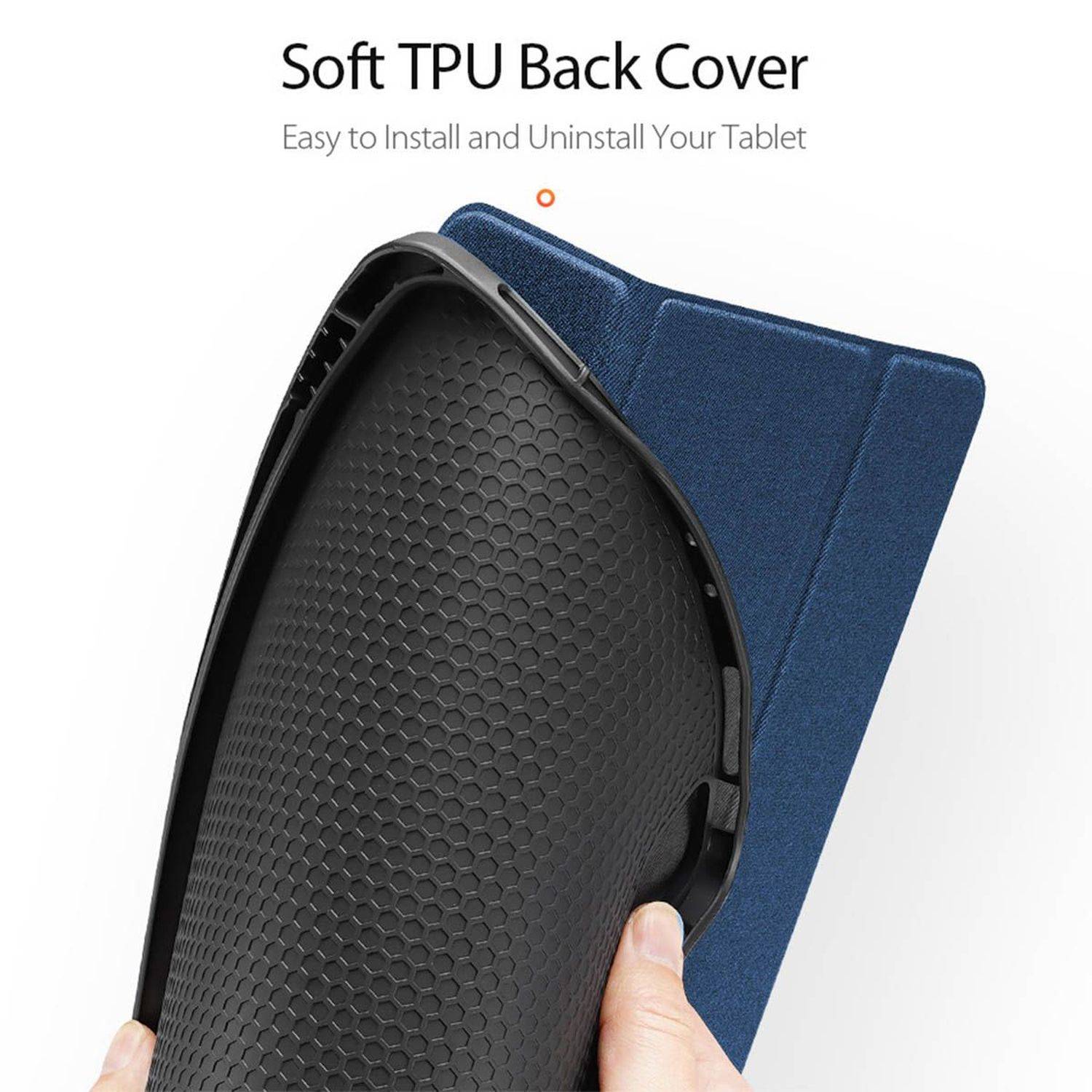 Dux Ducis Buch Tasche mit Smart Sleep Standfunktion kompatibel mit Nokia T21 Tablet Hülle Etui Schutzhülle Blau