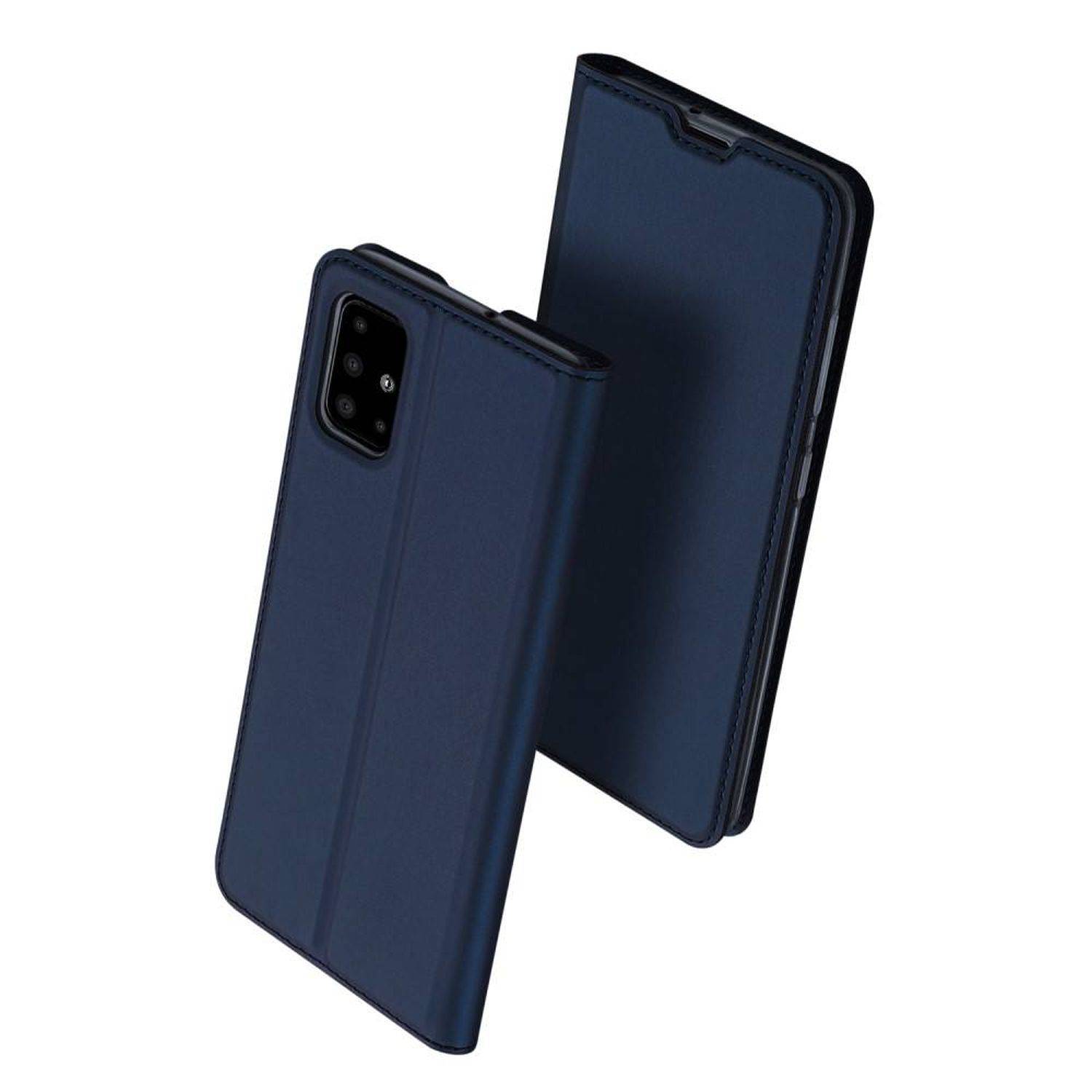 Buch Tasche "Dux Ducis" kompatibel mit SAMSUNG GALAXY A14 5G Handy Hülle mit Standfunktion, Kartenfach Blau