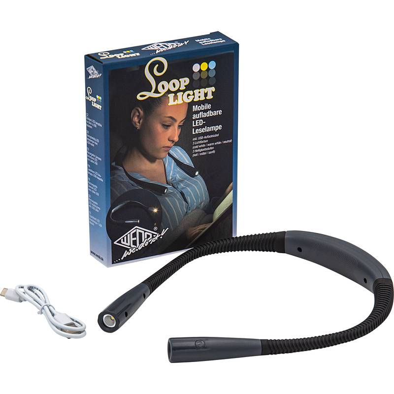 WEDO LED-Leselampe LOOPLIGHT, aufladbar, schwarz/grau