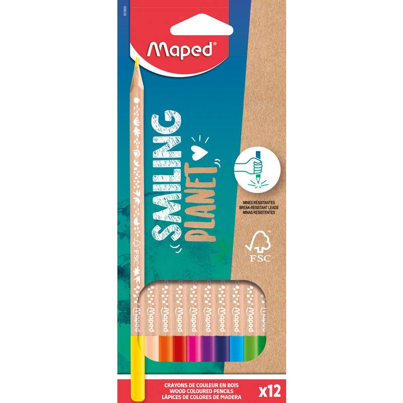 Maped Dreikant-Buntstifte SMILING PLANET, 12er Kartonetui
