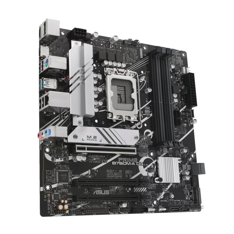 ASUS PRIME B760M-A D4-CSM - Motherboard - micro ATX - LGA1700-Sockel - B760 Chipsatz - USB 3.2 Gen 1, USB 3.2 Gen 2, USB-C 3.2 Gen 1 - 2.5 Gigabit