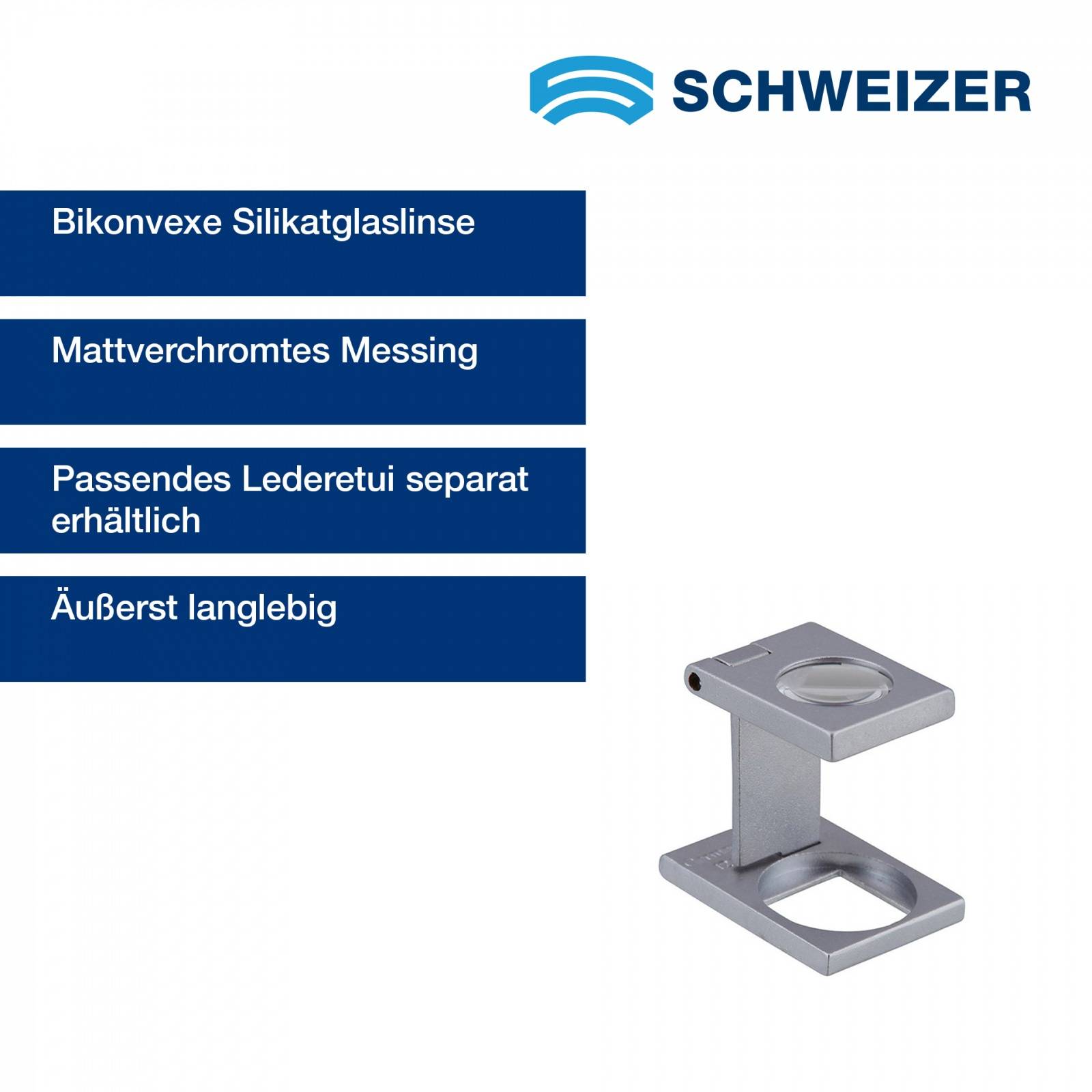 SCHWEIZER Fadenzähler Bikonvex  12 x / Ø 12,5 mm, bikonvex 