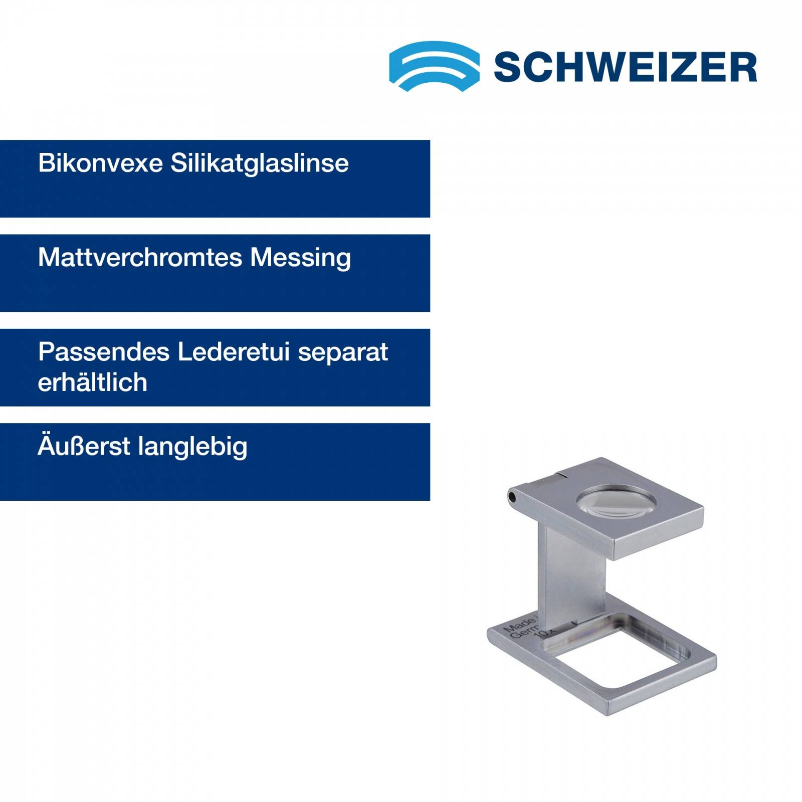 SCHWEIZER Fadenzähler Bikonvex  10 x / Ø 14,5 mm, bikonvex 