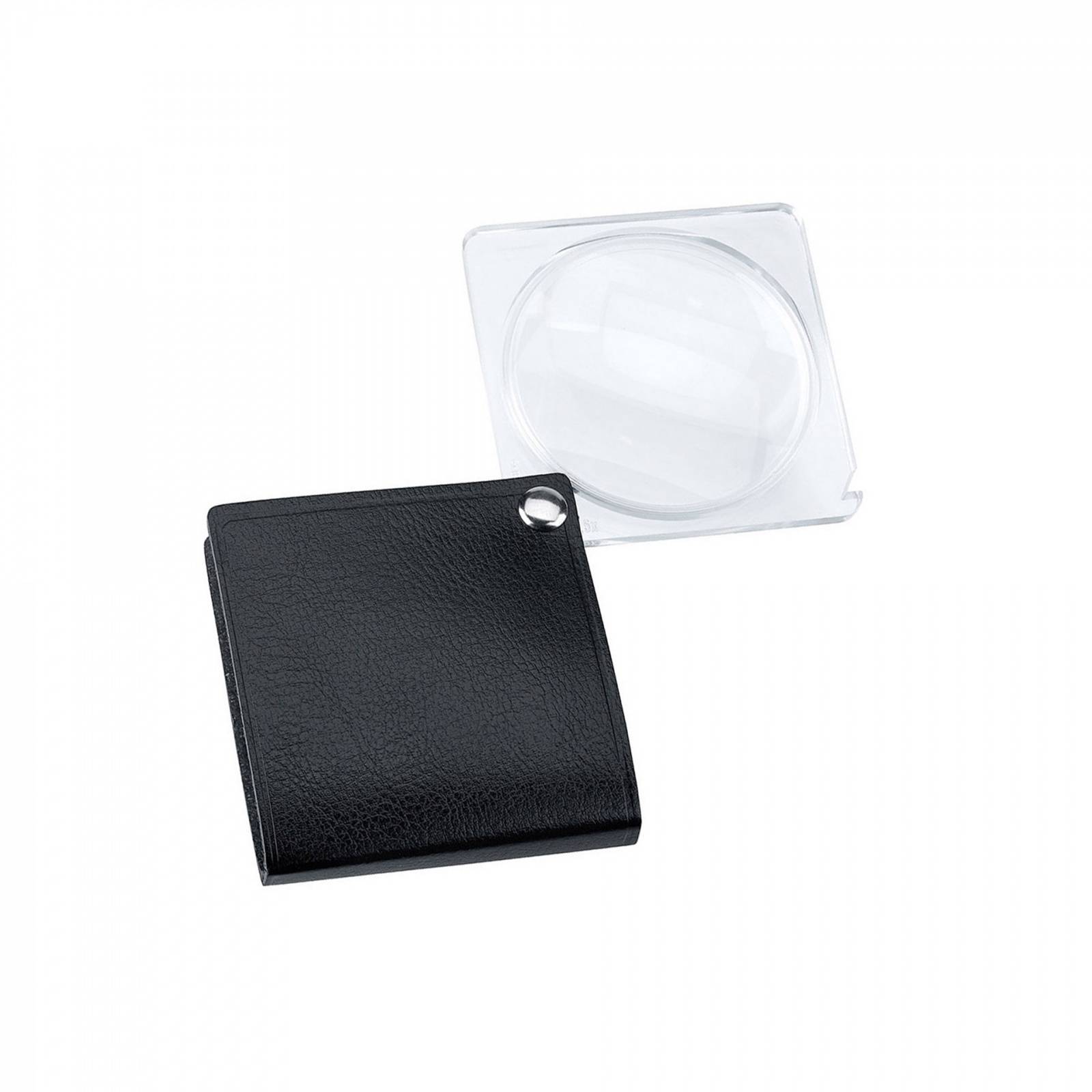 SCHWEIZER Taschenlupe ECONOMIC graphit eckig 3,5 x / Ø 60 mm, bikonvex 