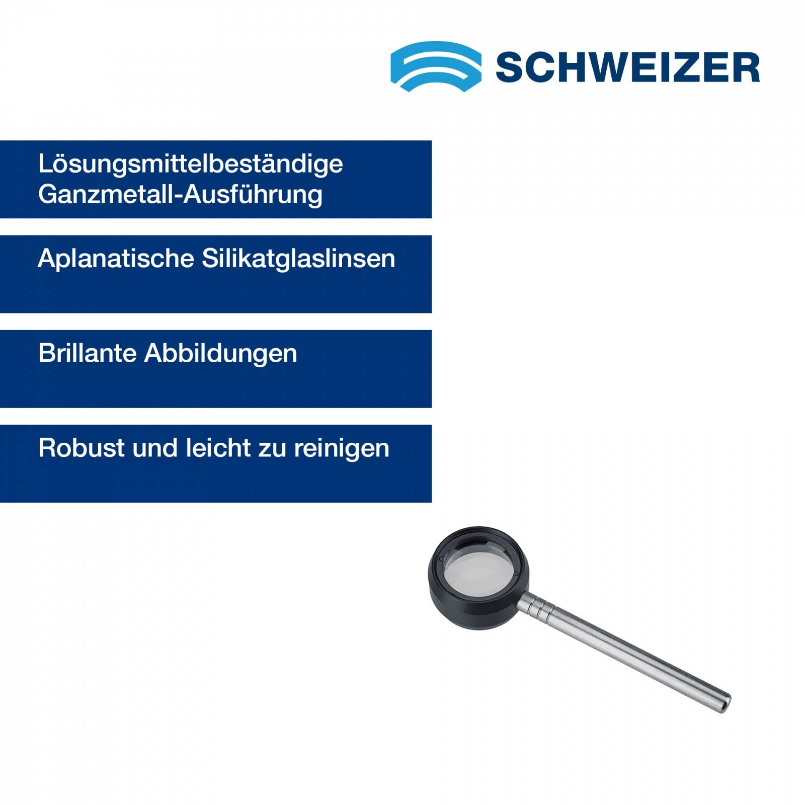 SCHWEIZER Stiellupe Tech-Line 8 x / Ø 28 mm, aplanatisch