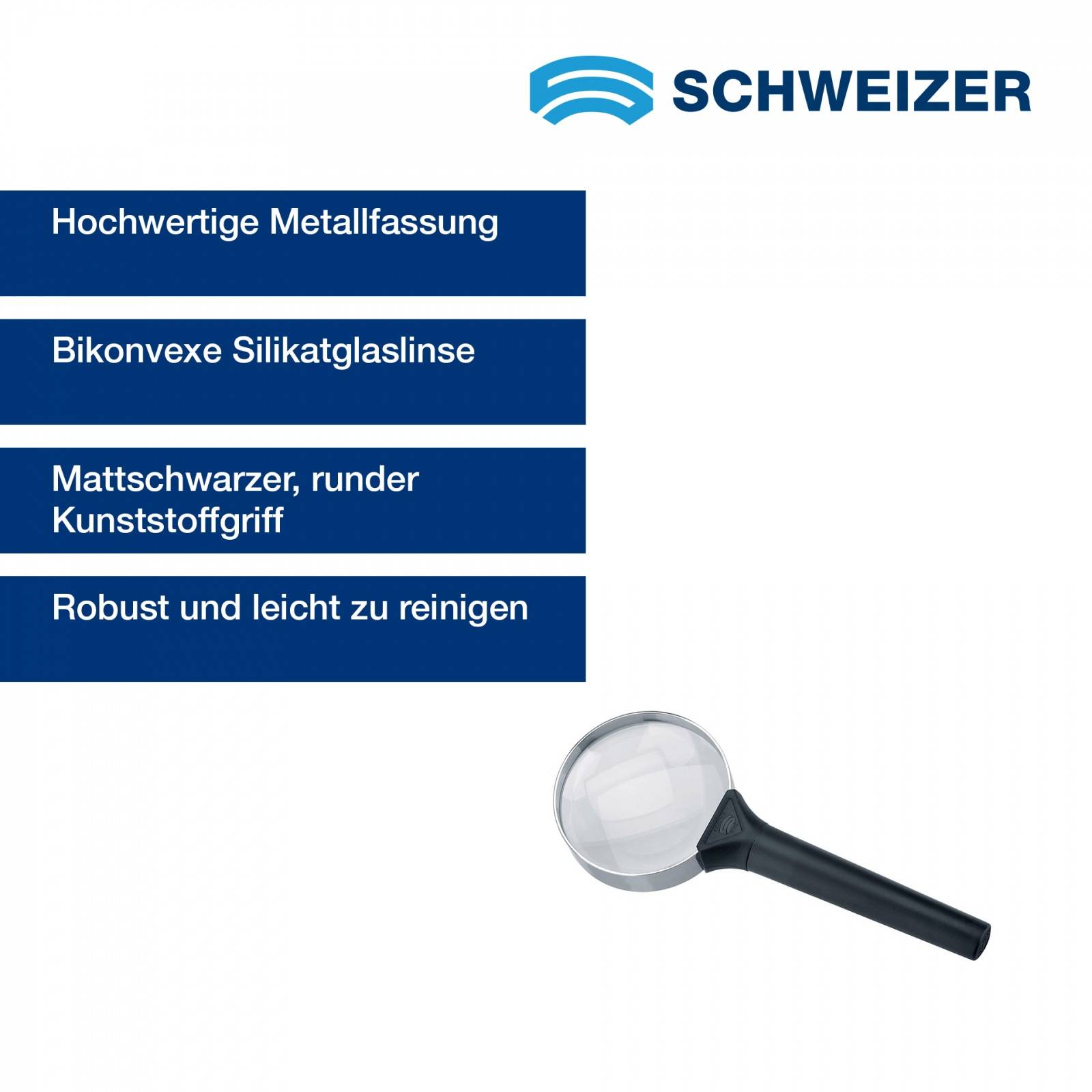 SCHWEIZER Handlupe CLASSIC 3,5 x / Ø 65 mm, bikonvex 