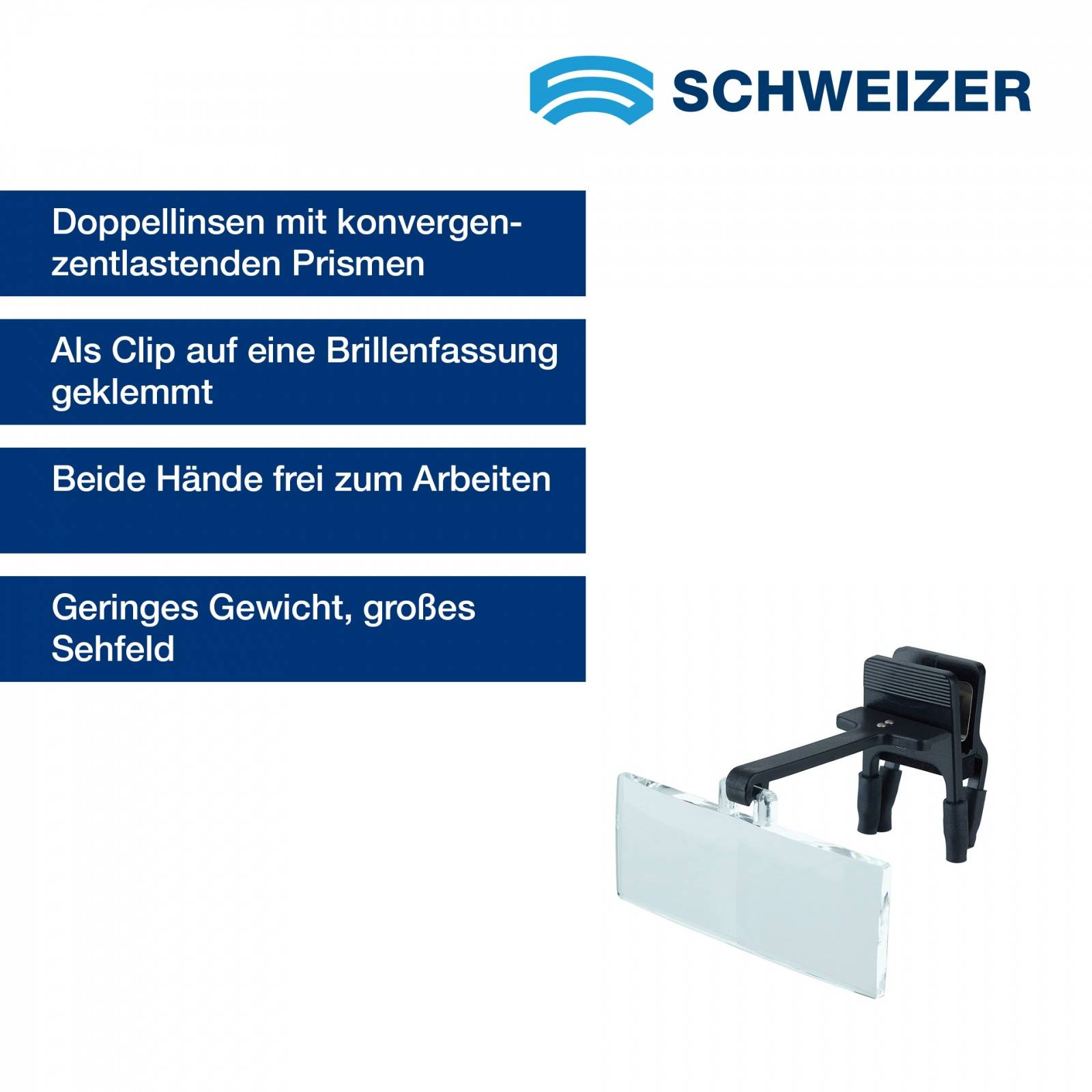 SCHWEIZER RIDO-CLIP mit Linsenteil 1,75 x, Arbeitsabstand 250 mm