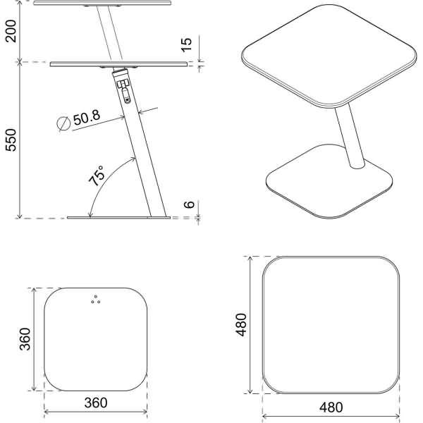 Laptop-Tisch Bento 450 höhenbverstellbar schwarz