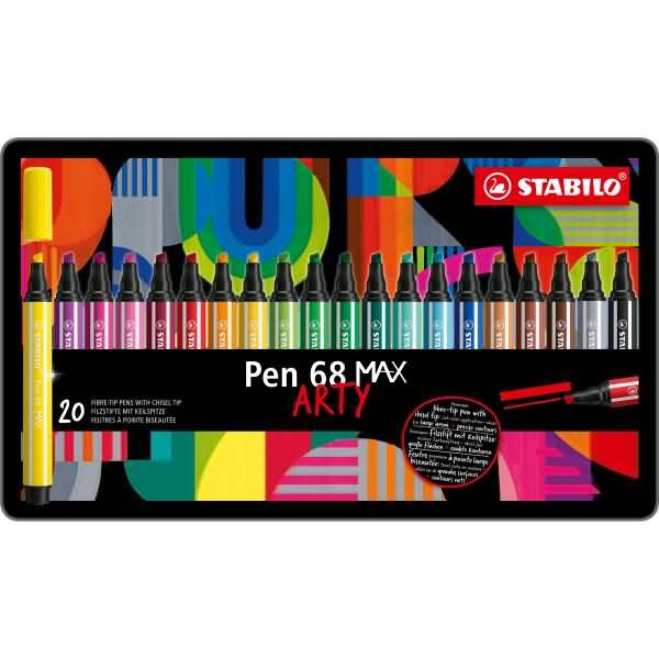 Fasermaler Pen 68 Max Keilspitze Etui Arty VE=20 Stifte