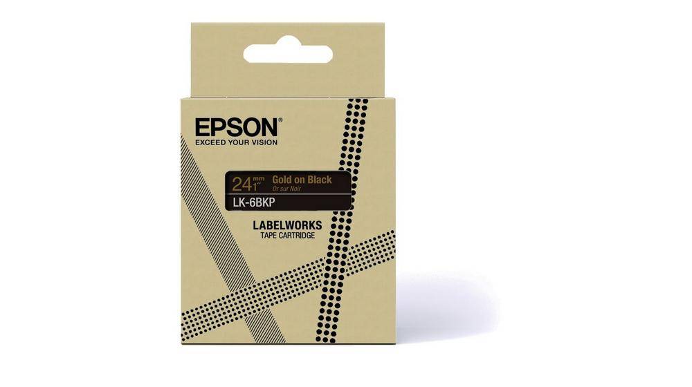 Epson LabelWorks LK-6BKP - Metallic - gold auf schwarz - Rolle (2,4 cm x 9 m)