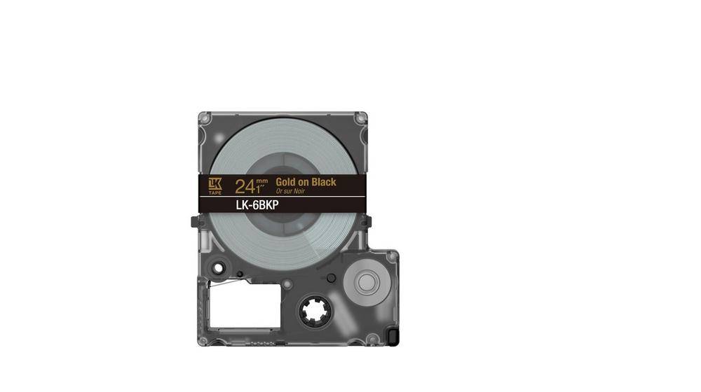 Epson LabelWorks LK-6BKP - Metallic - gold auf schwarz - Rolle (2,4 cm x 9 m)