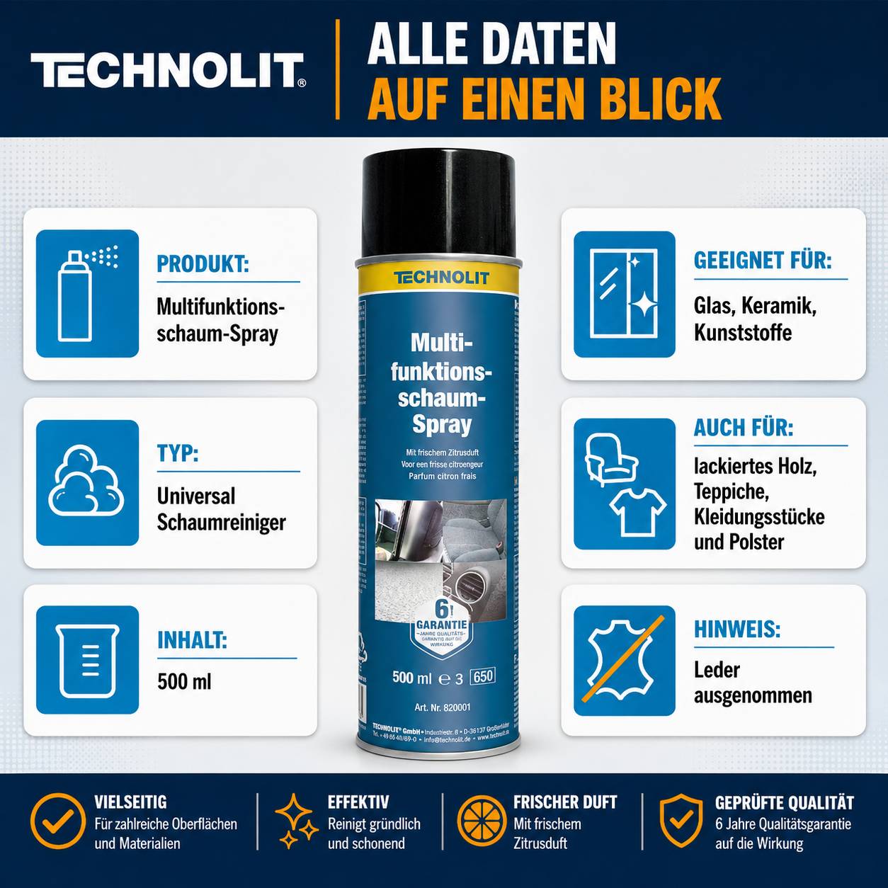 TECHNOLIT Multifunktionsschaum-Spray 500 ml
