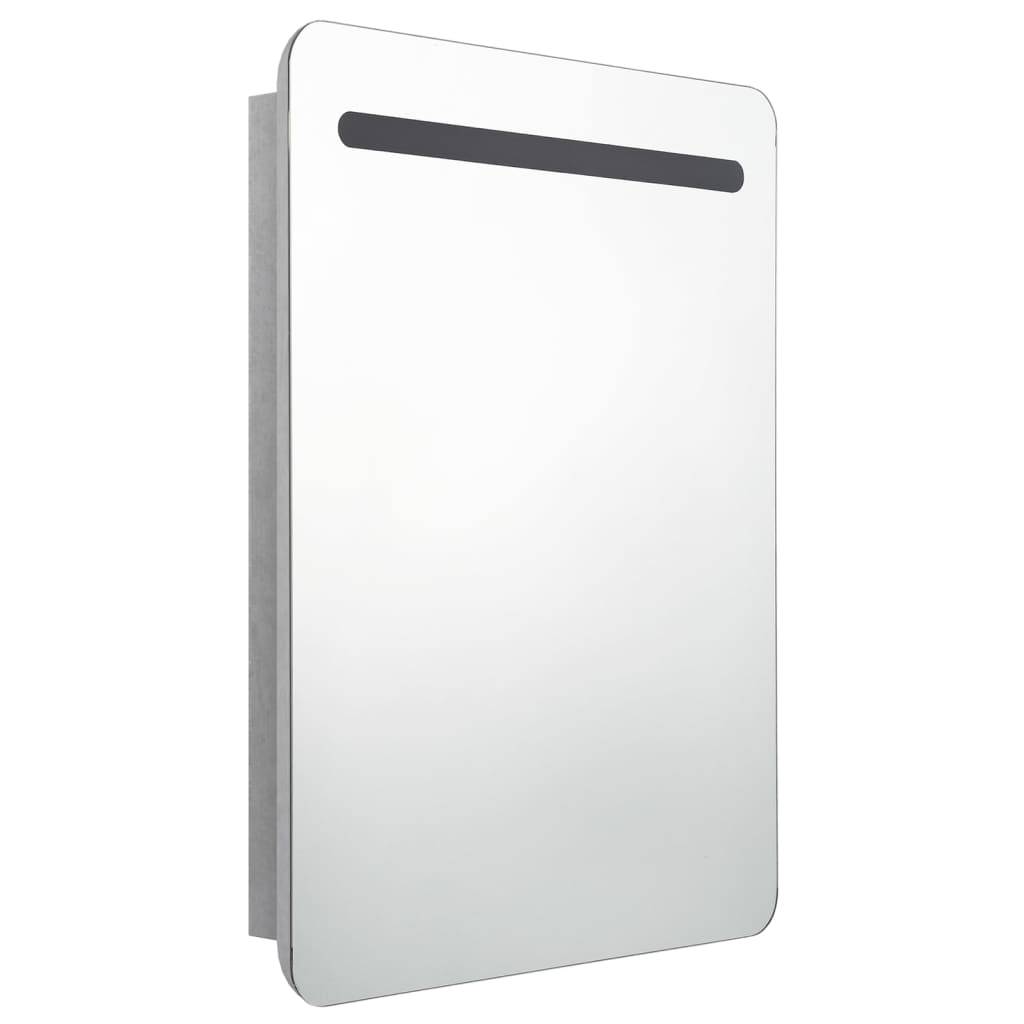 vidaXL LED-Bad-Spiegelschrank Betongrau 60x11x80 cm