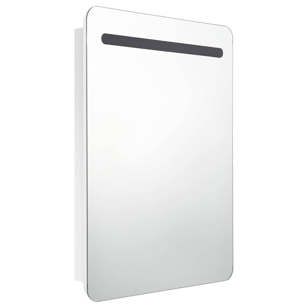 vidaXL LED-Spiegelschrank fürs Bad Glänzend Weiß 60x11x80 cm