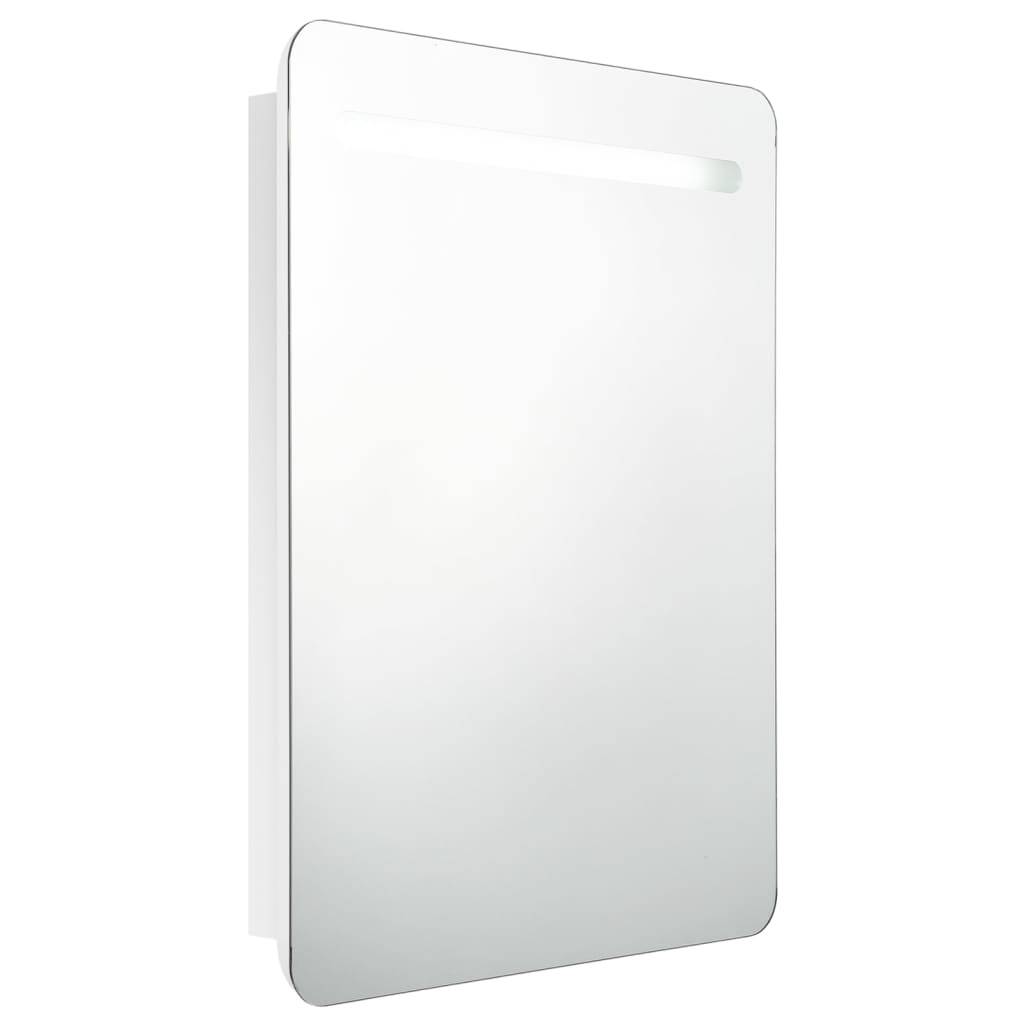 vidaXL LED-Spiegelschrank fürs Bad Glänzend Weiß 60x11x80 cm