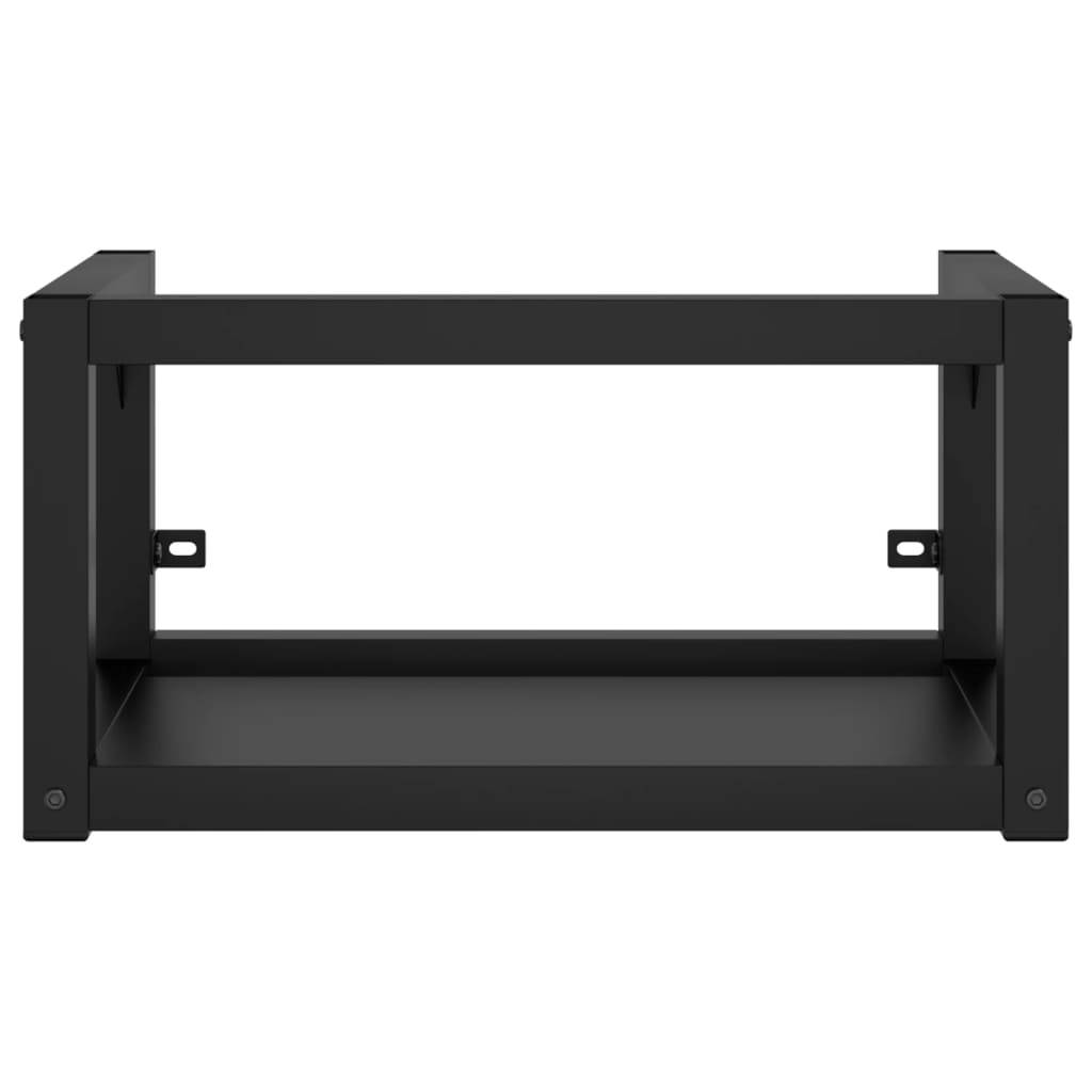 vidaXL Badezimmer Wand-Waschtischgestell Schwarz 40x38x31 cm Eisen