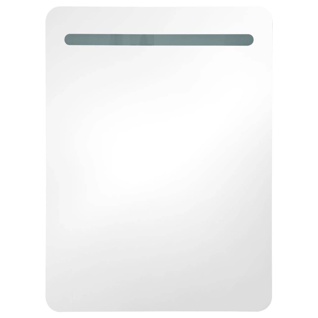 vidaXL LED-Bad-Spiegelschrank Schwarz 60x11x80 cm