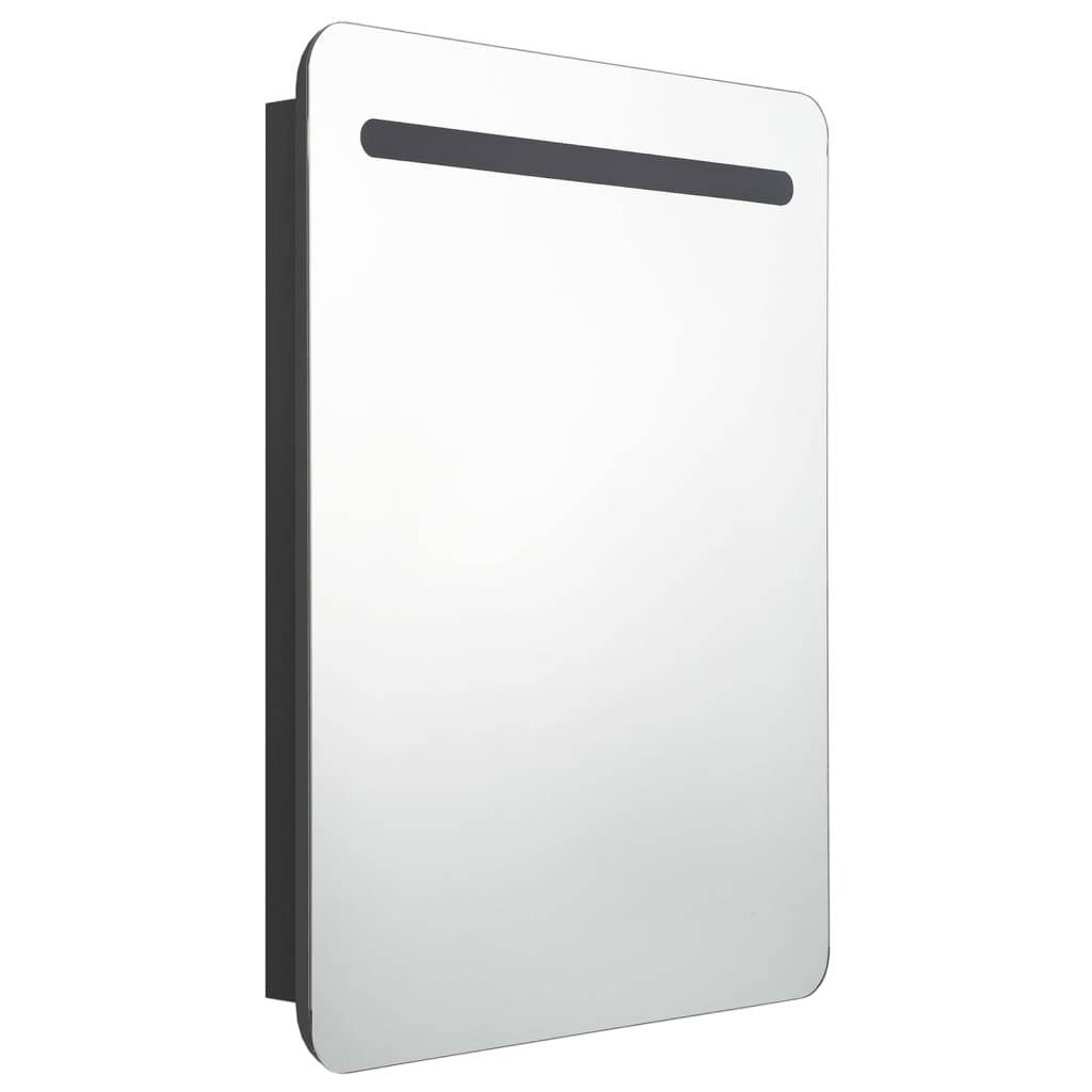 vidaXL LED-Bad-Spiegelschrank Schwarz 60x11x80 cm