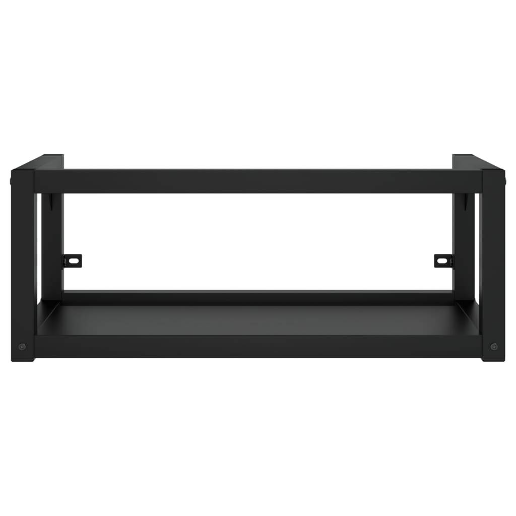 vidaXL Badezimmer Wand-Waschtischgestell Schwarz 79x38x31 cm Eisen