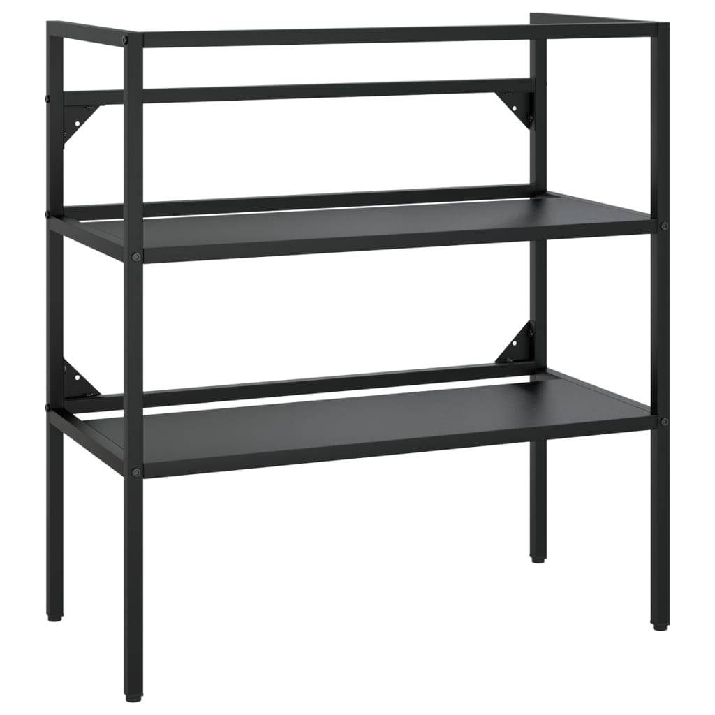 vidaXL Badezimmer Waschtischgestell Schwarz 79x38x83 cm Eisen