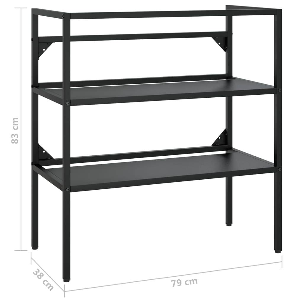 vidaXL Badezimmer Waschtischgestell Schwarz 79x38x83 cm Eisen
