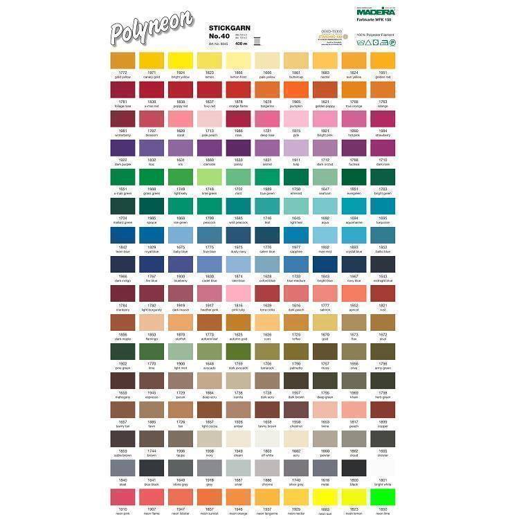 Madeira Polyneon 40 Stickgarn 400m Farbe 1770