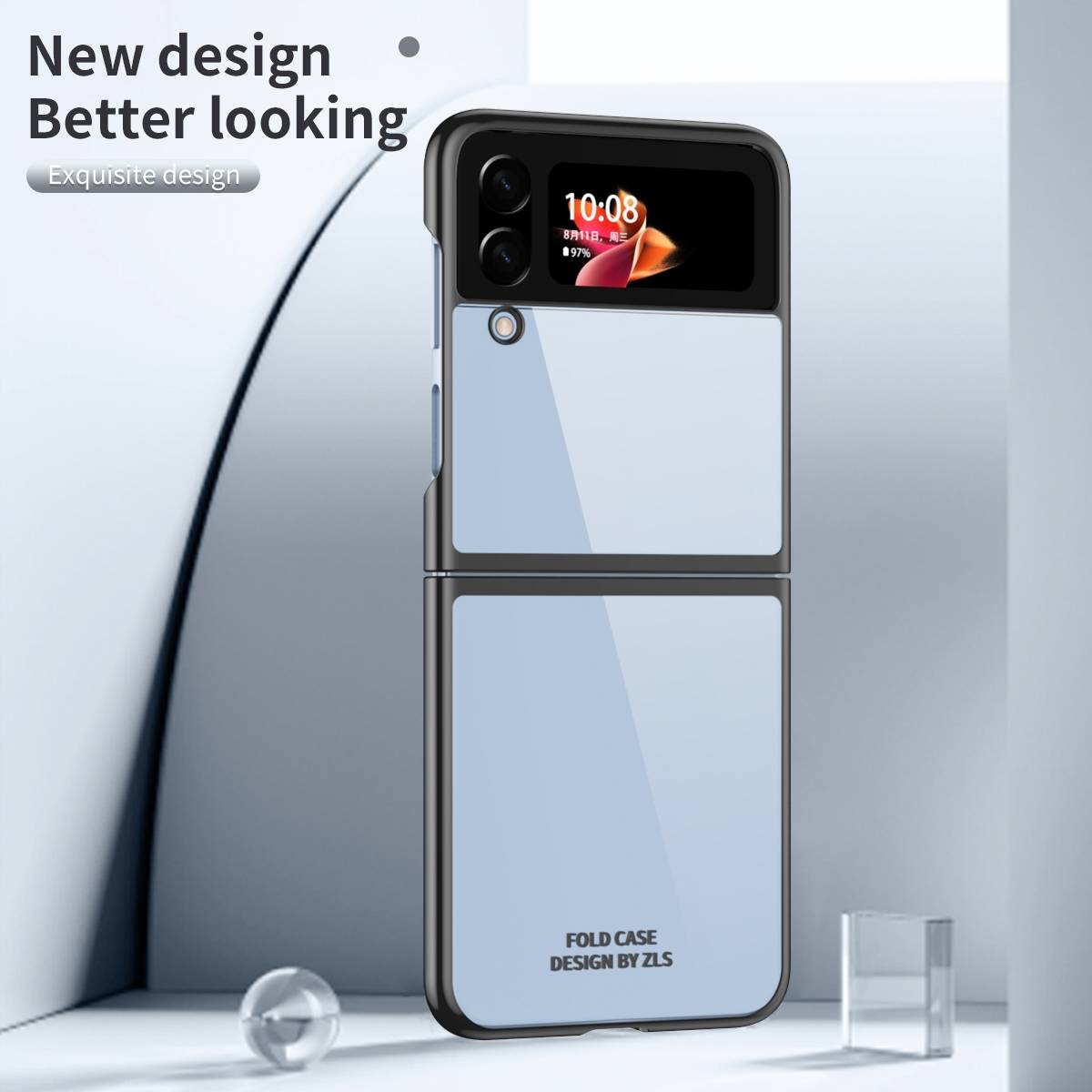 Für Samsung Galaxy Z Flip4 Electroplating transparente Handyhülle Schutz Cover Handy Tasche Schwarz Hülle Etuis Muster