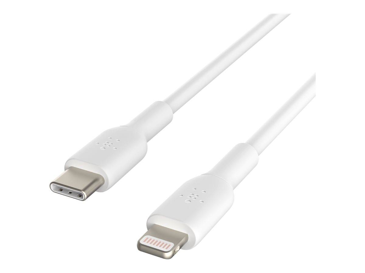 Belkin BOOST CHARGE - Lightning-Kabel - 24 pin USB-C männlich zu Lightning männlich - 2 m - weiß - USB-Stromversorgung (