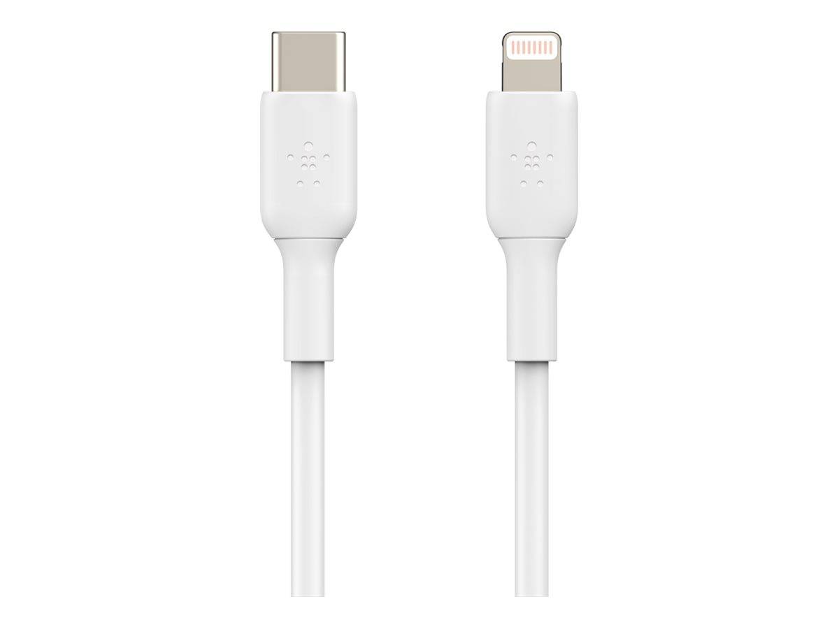 Belkin BOOST CHARGE - Lightning-Kabel - 24 pin USB-C männlich zu Lightning männlich - 2 m - weiß - USB-Stromversorgung (