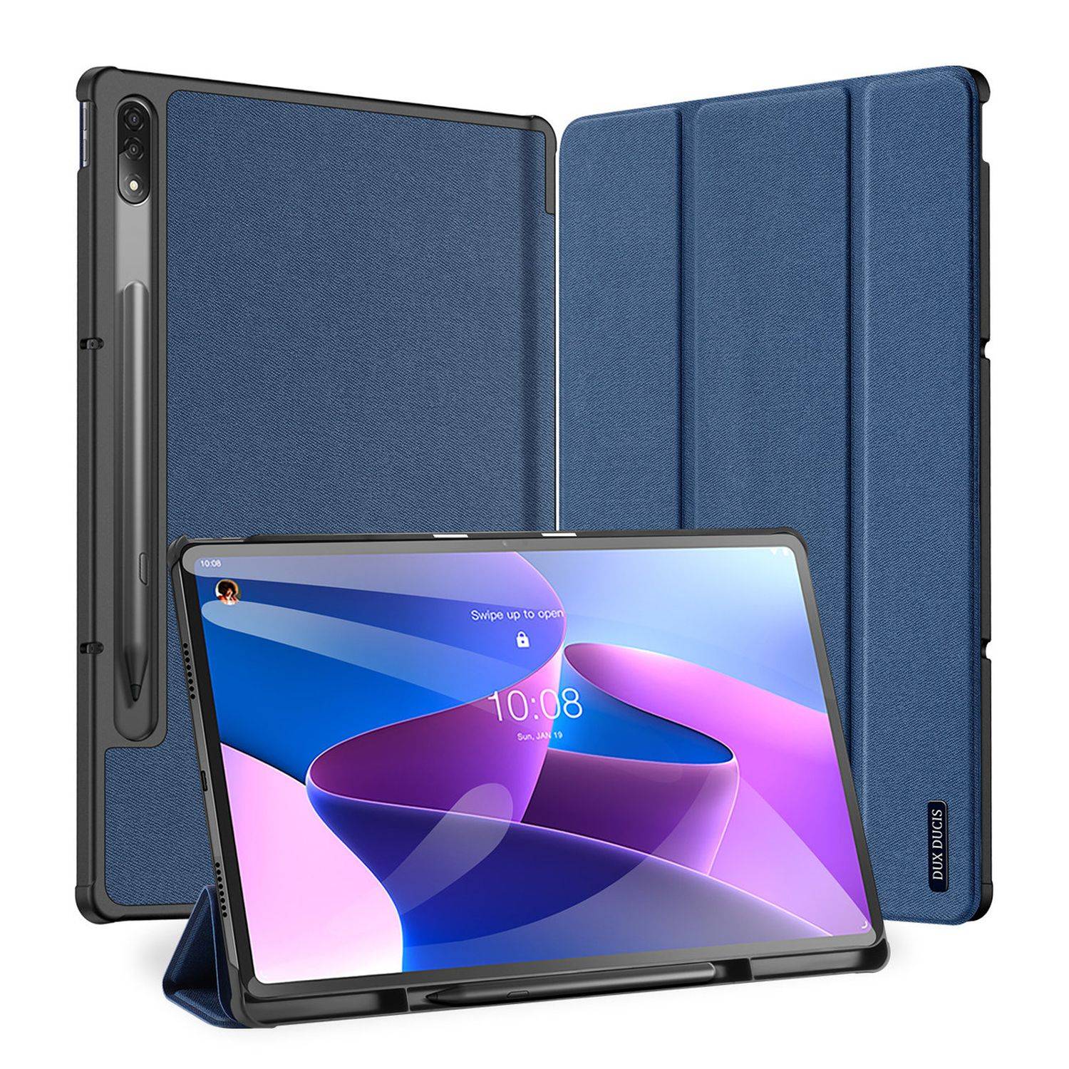 Dux Ducis Hartschale mit Smart Sleep und integrierter Standfunktion Schutz Hülle Tasche Cover für Lenovo Tab M9 Blau