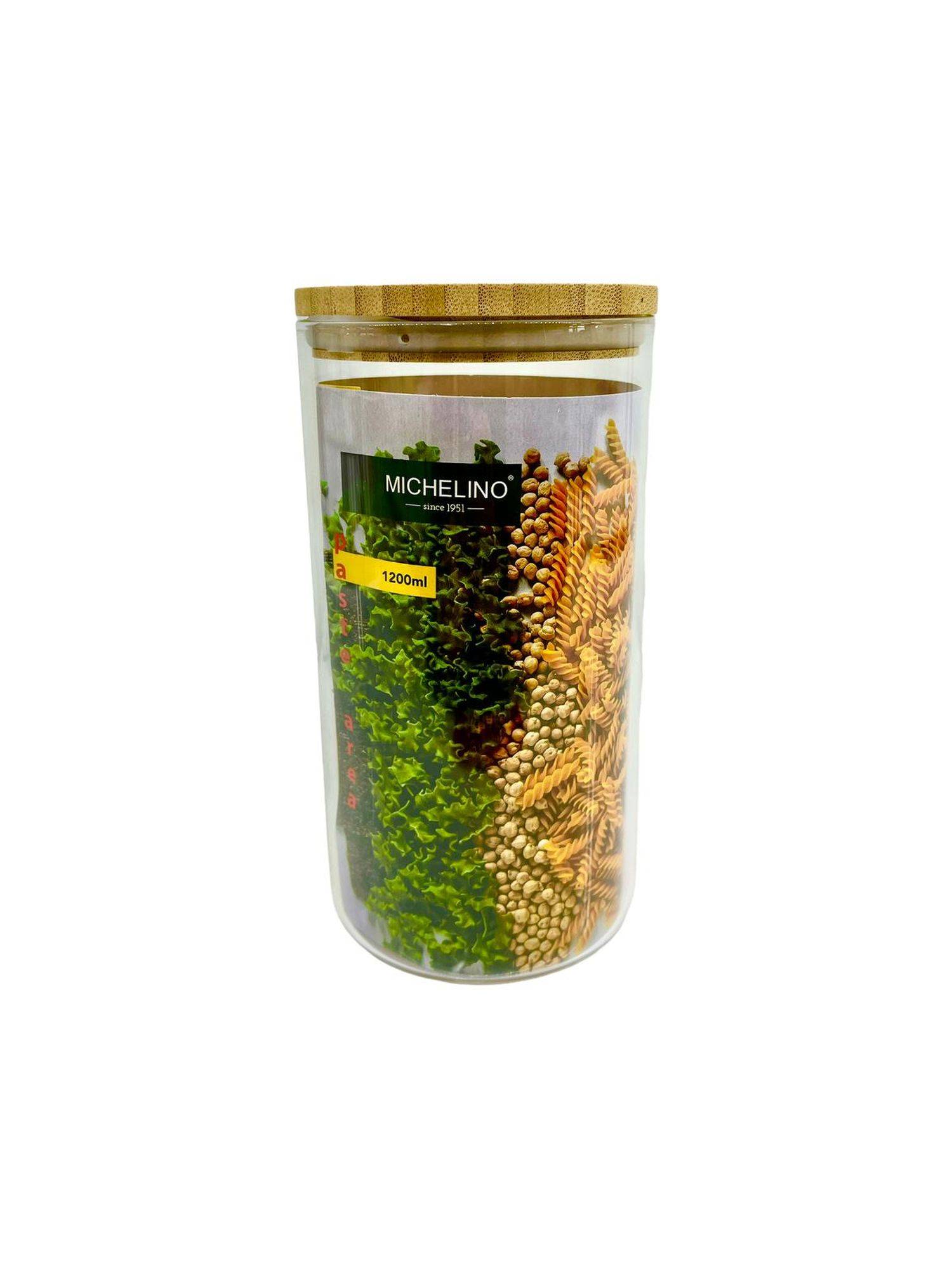 Aufbewahrungsglas Vorratsglas Aufbewahrungsdose Glasbehälter mit Holzdeckel Rund 1200 ml