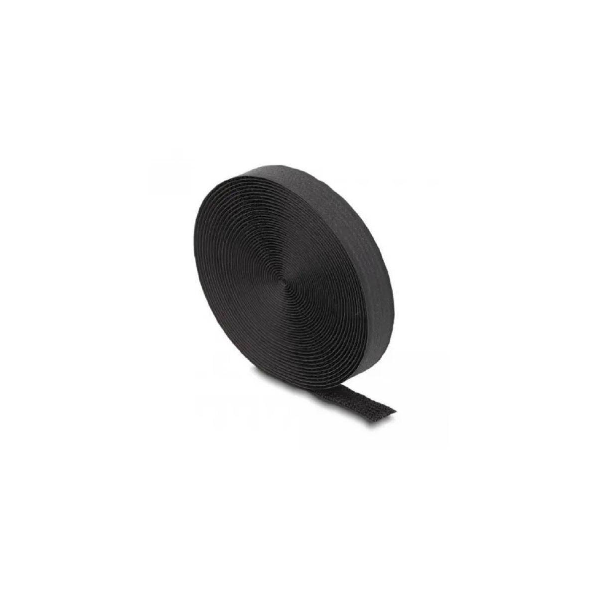 Delock 19112 - Nylon - Schwarz - 100 °C - 20 mm - 5000 mm - 5 m - Klettband auf