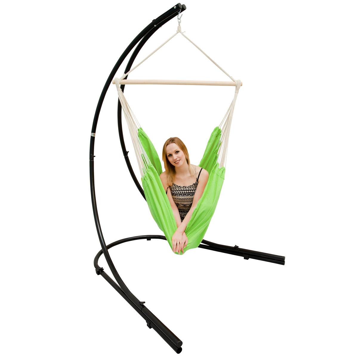 XXL Hängesessel mit Gestell Hängestuhl für 2 Hängeliege Hängesitz Lime Grün